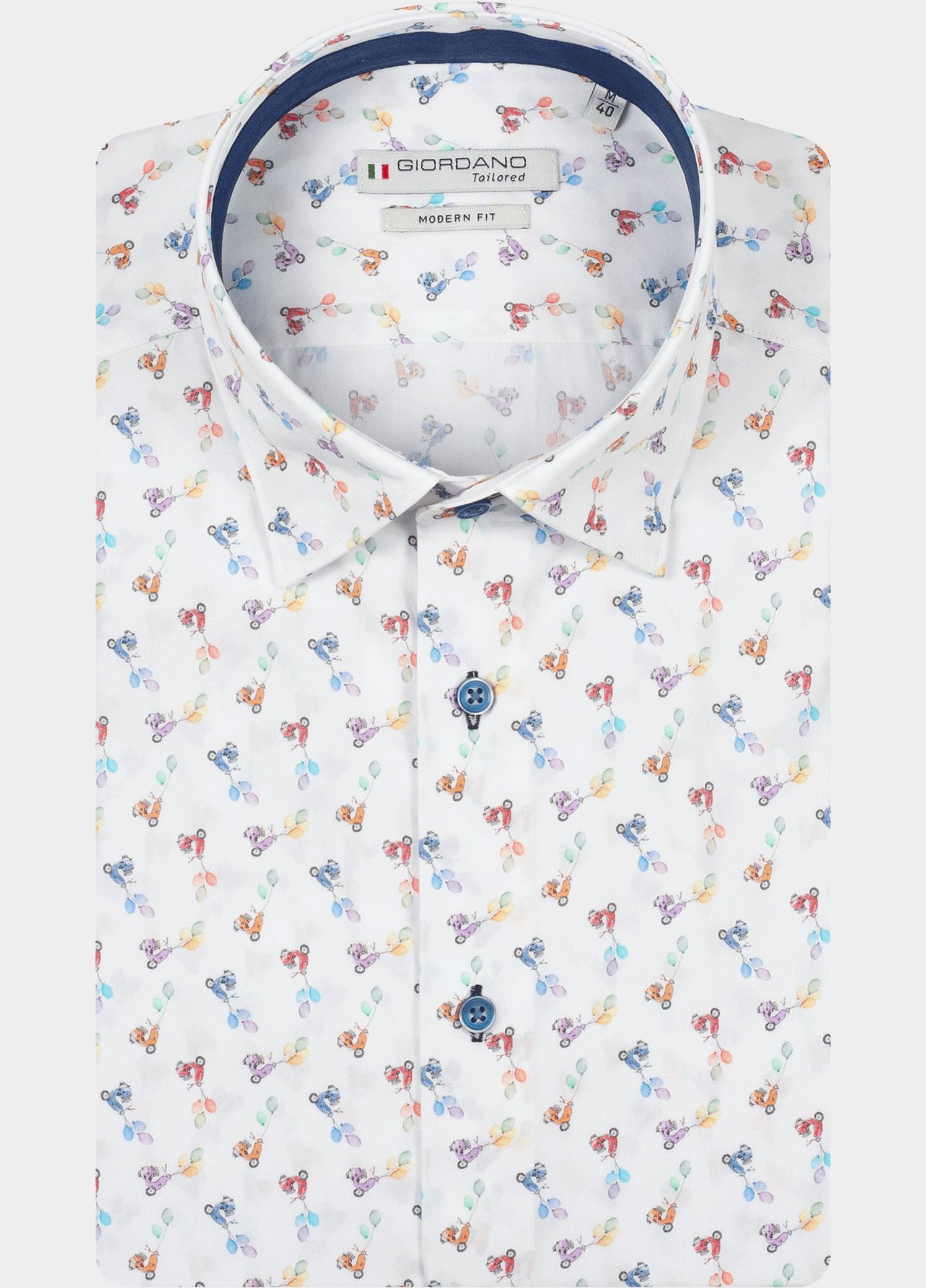 Giordano Overhemd heren Wit Belmonte Long Sleeve Button U 617863/10