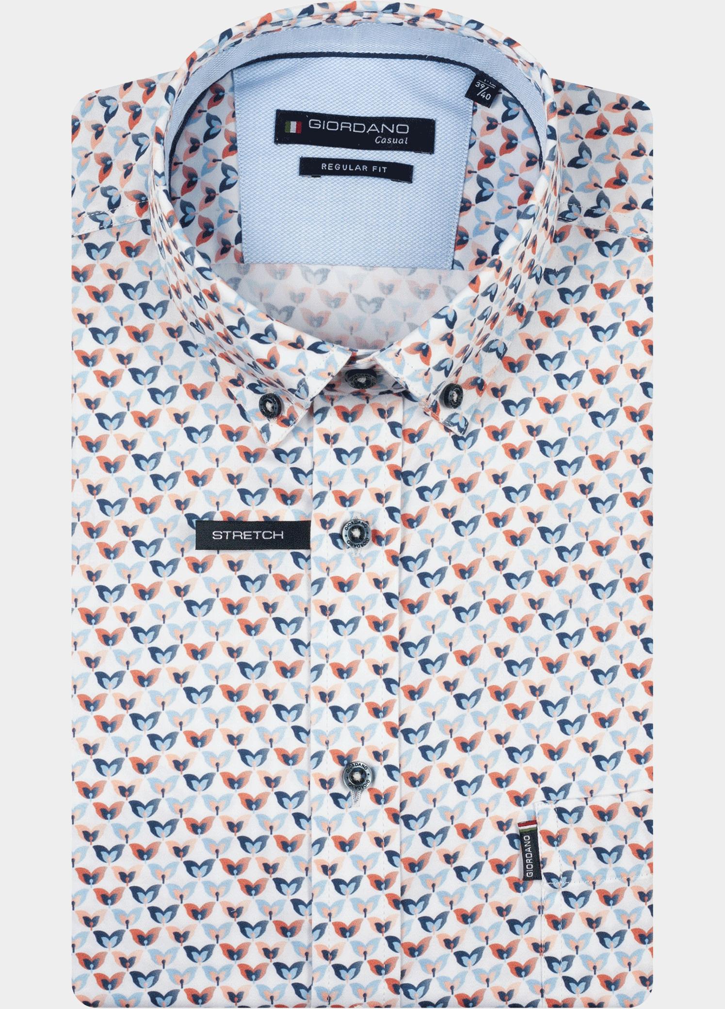 Giordano overhemd korte mouw heren Rood League Short Sleeve Button Do 616036/30