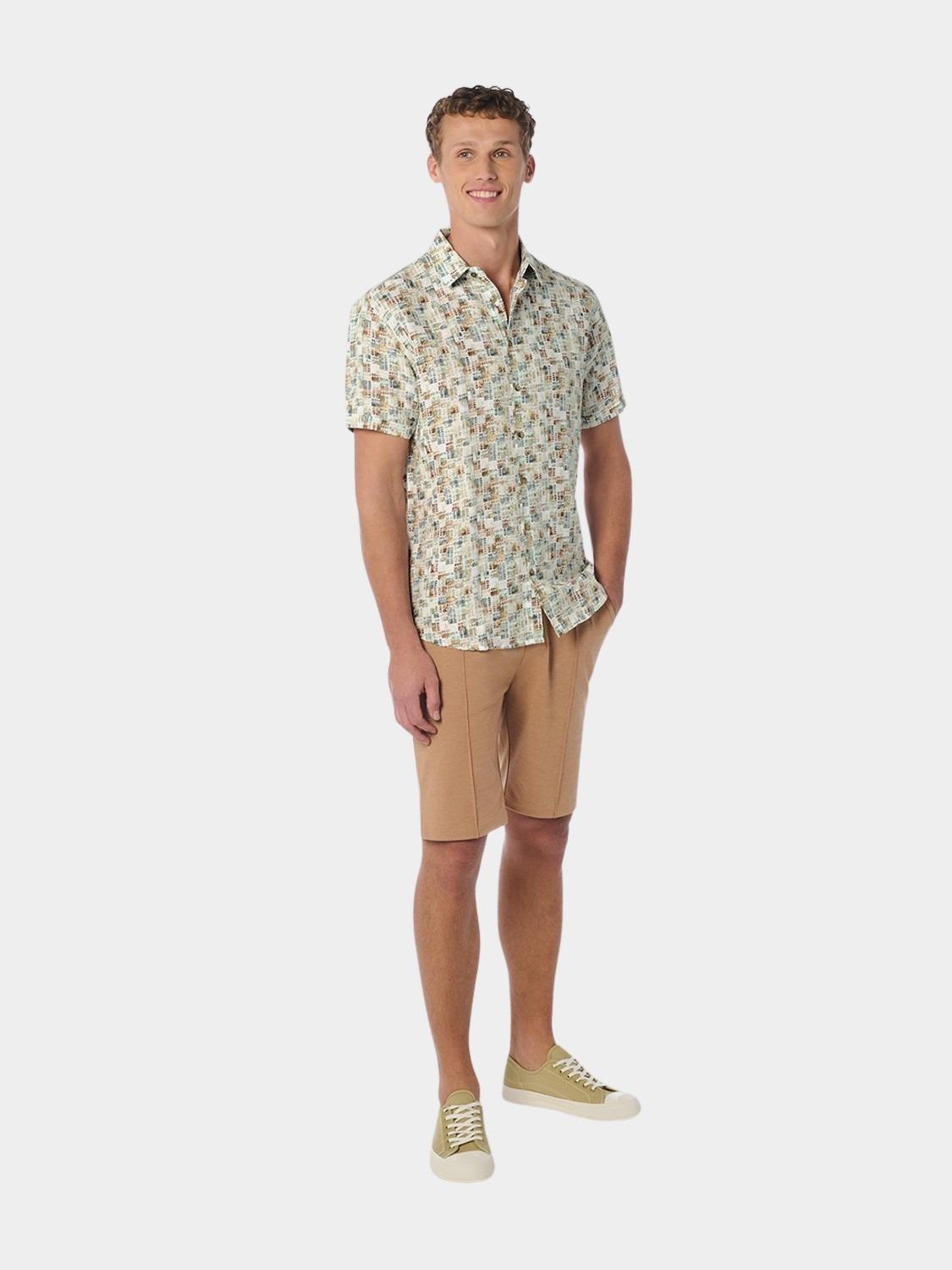 No Excess Casual hemd korte mouw Groen Shirt Short Sleeve Allover Pr 23440305/050