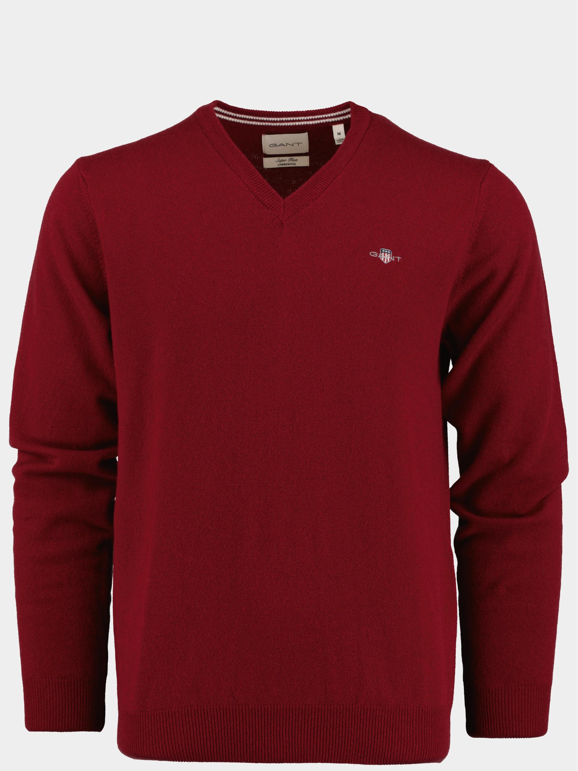 Gant Pullover Rood Superfine Lambswool V-Neck 87212/605