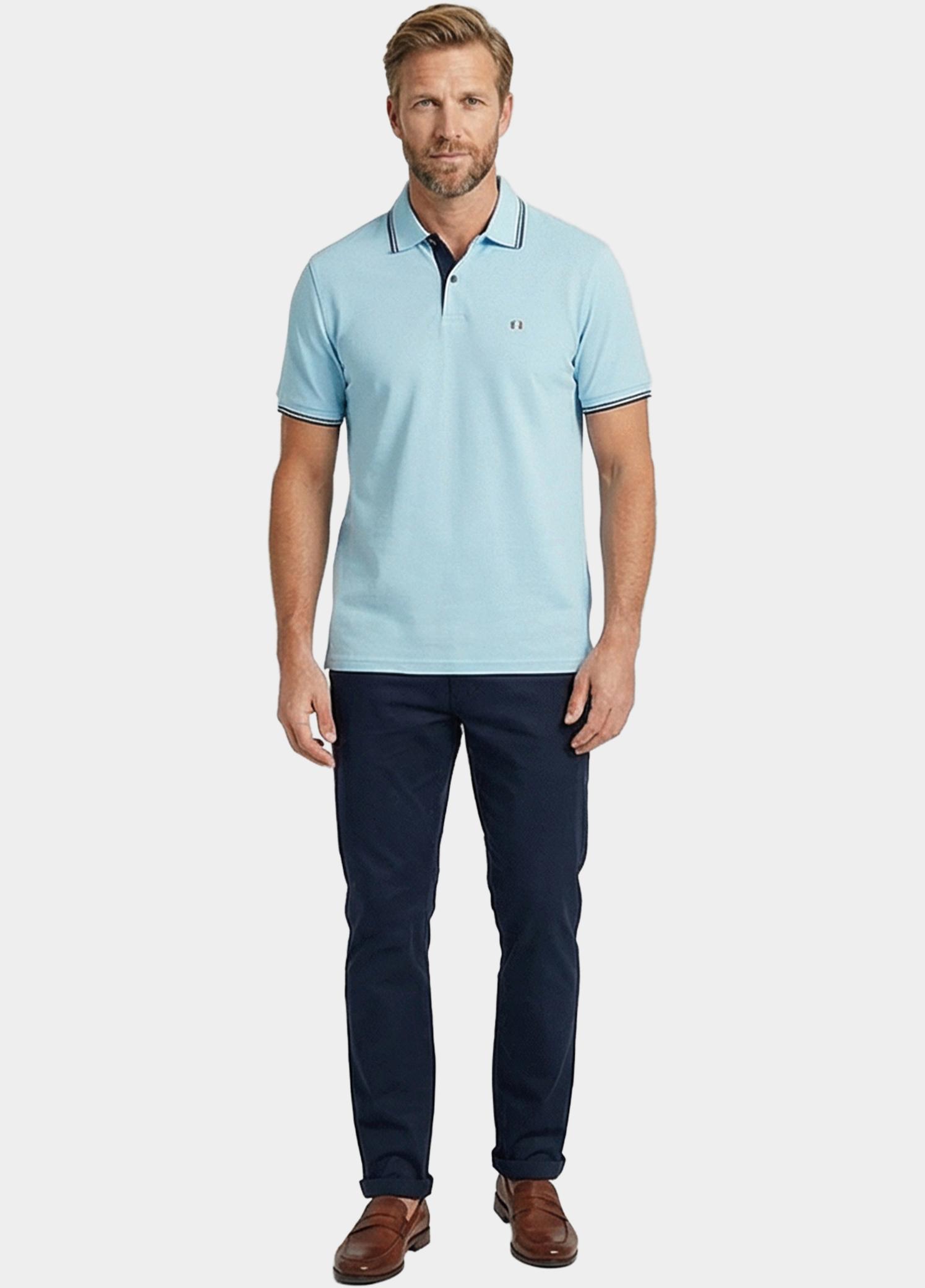 Giordano Polo heren Blauw Nico Signature Polo SS Two-Pl 616587/65