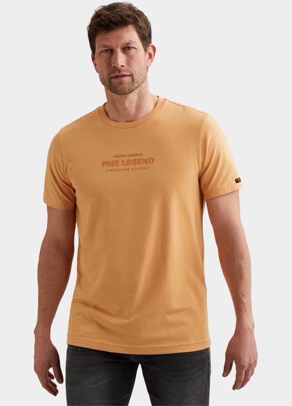 PME Legend T-shirt korte mouw Geel Short sleeve r-neck cotton el PTSS2605584/2015