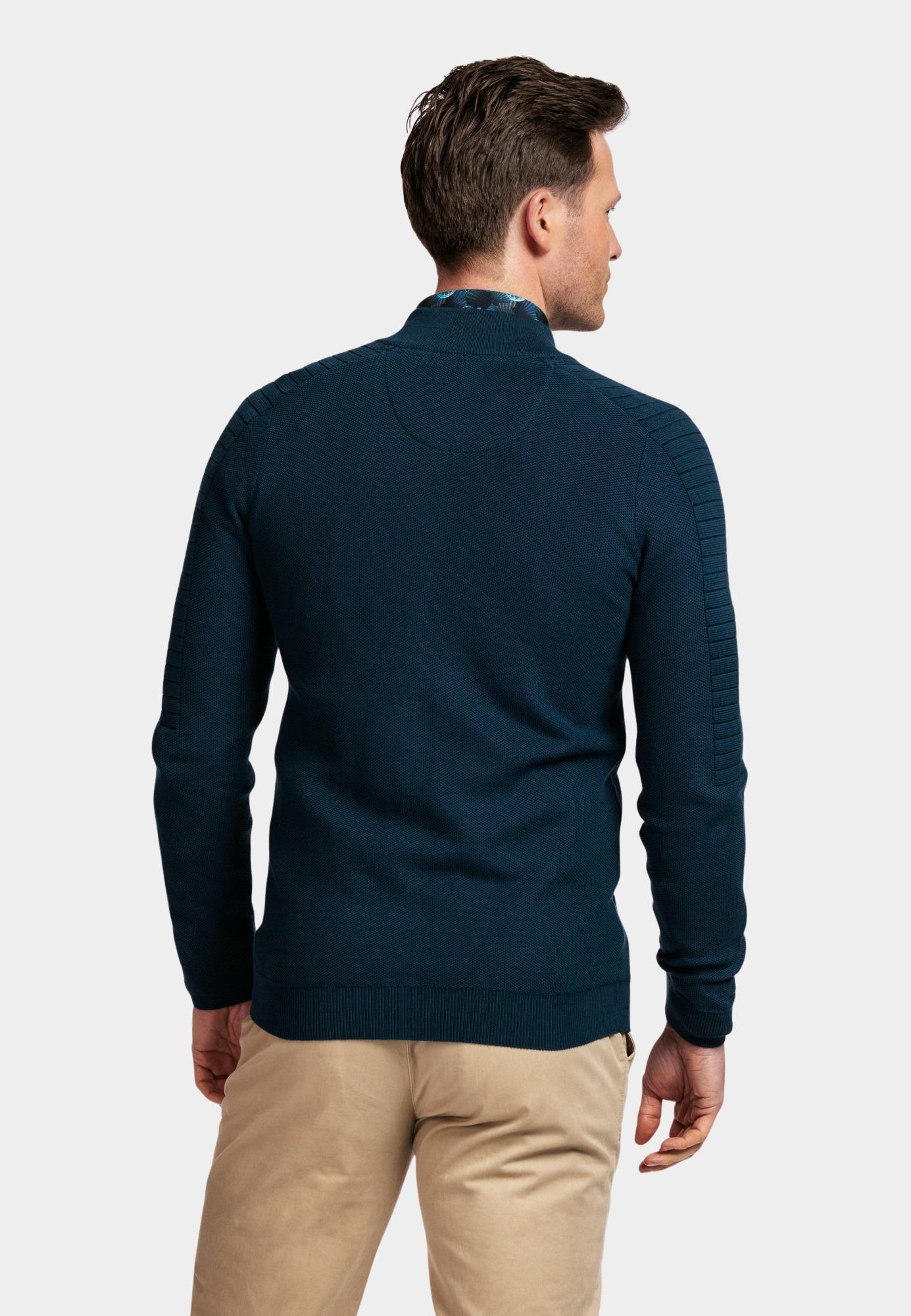 Baileys Vest Blauw Cardigan Zip  12gg allover st 412095/69