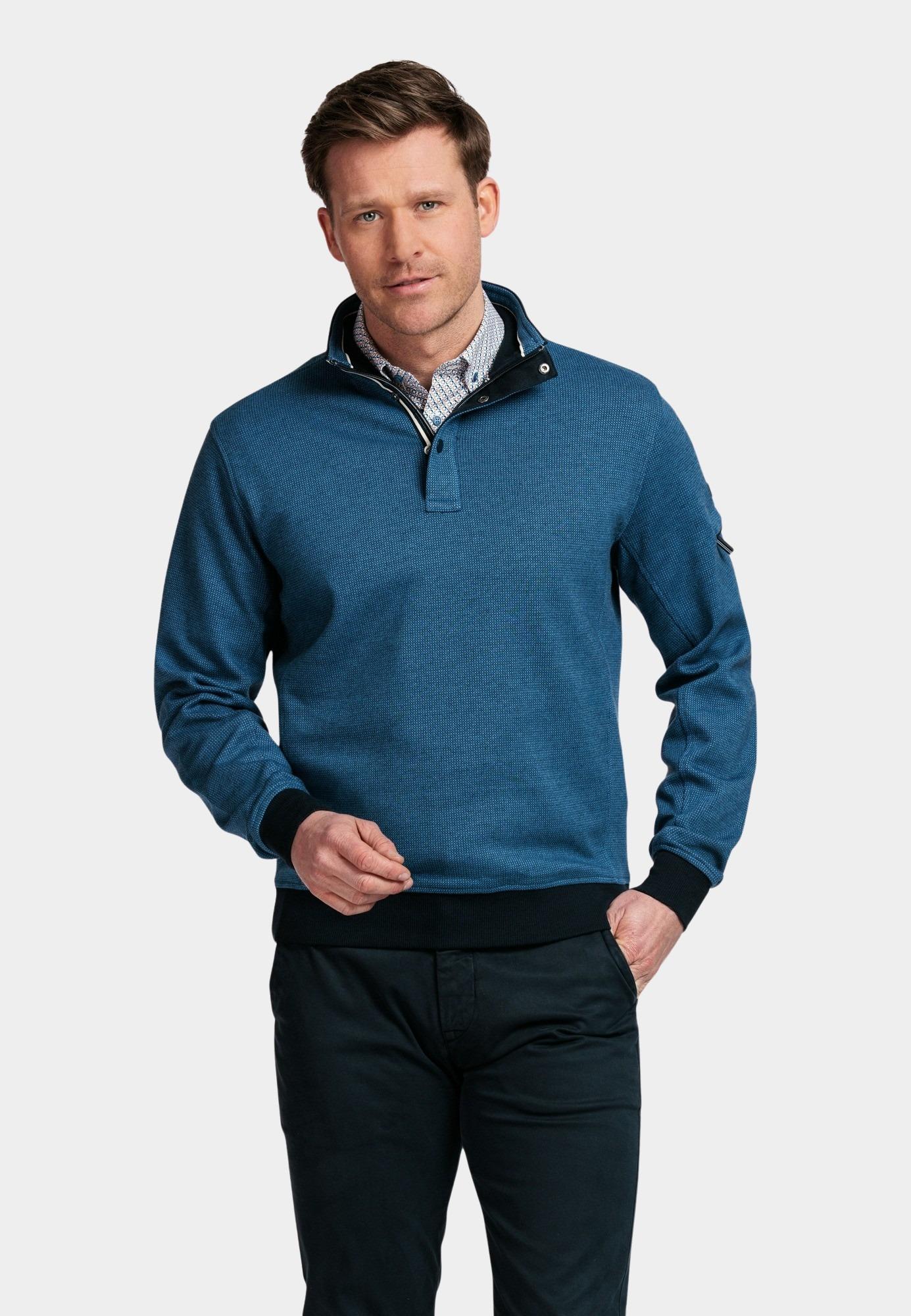 Baileys Half Zip Blauw Sweatshirt 1/2 zip All over 2 413135/60