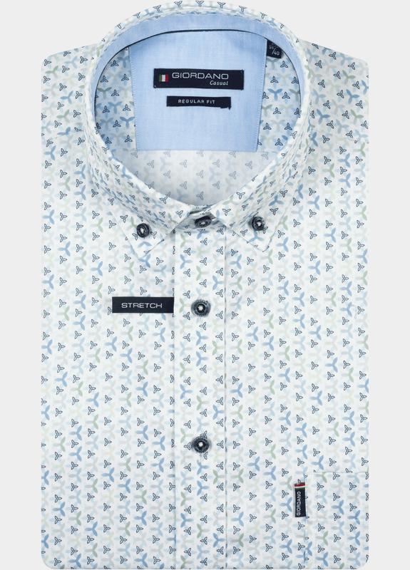 Giordano overhemd korte mouw heren Groen League Short Sleeve Button Do 616021/70