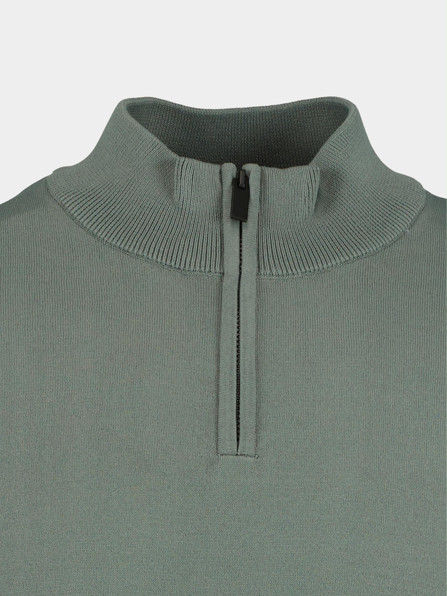 Born With Appetite Pullover Grijs Race Halfizp Stretch Knit 23105RA41/940 steel