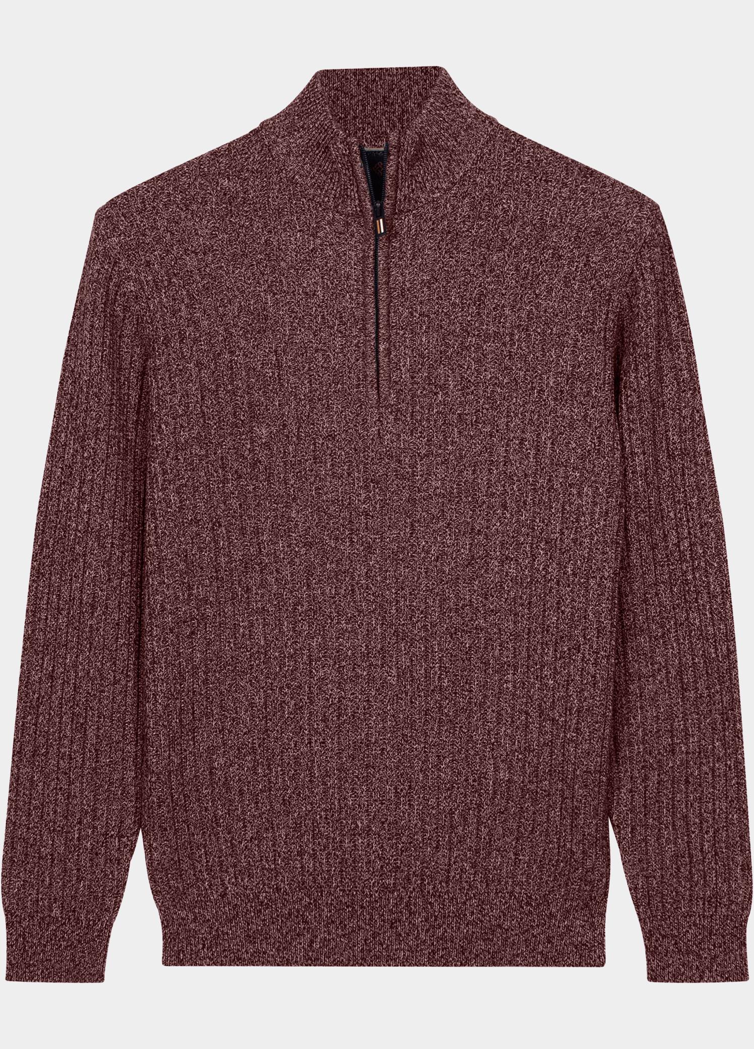 Baileys Half Zip Paars all-over twisted structure kn 628445/495