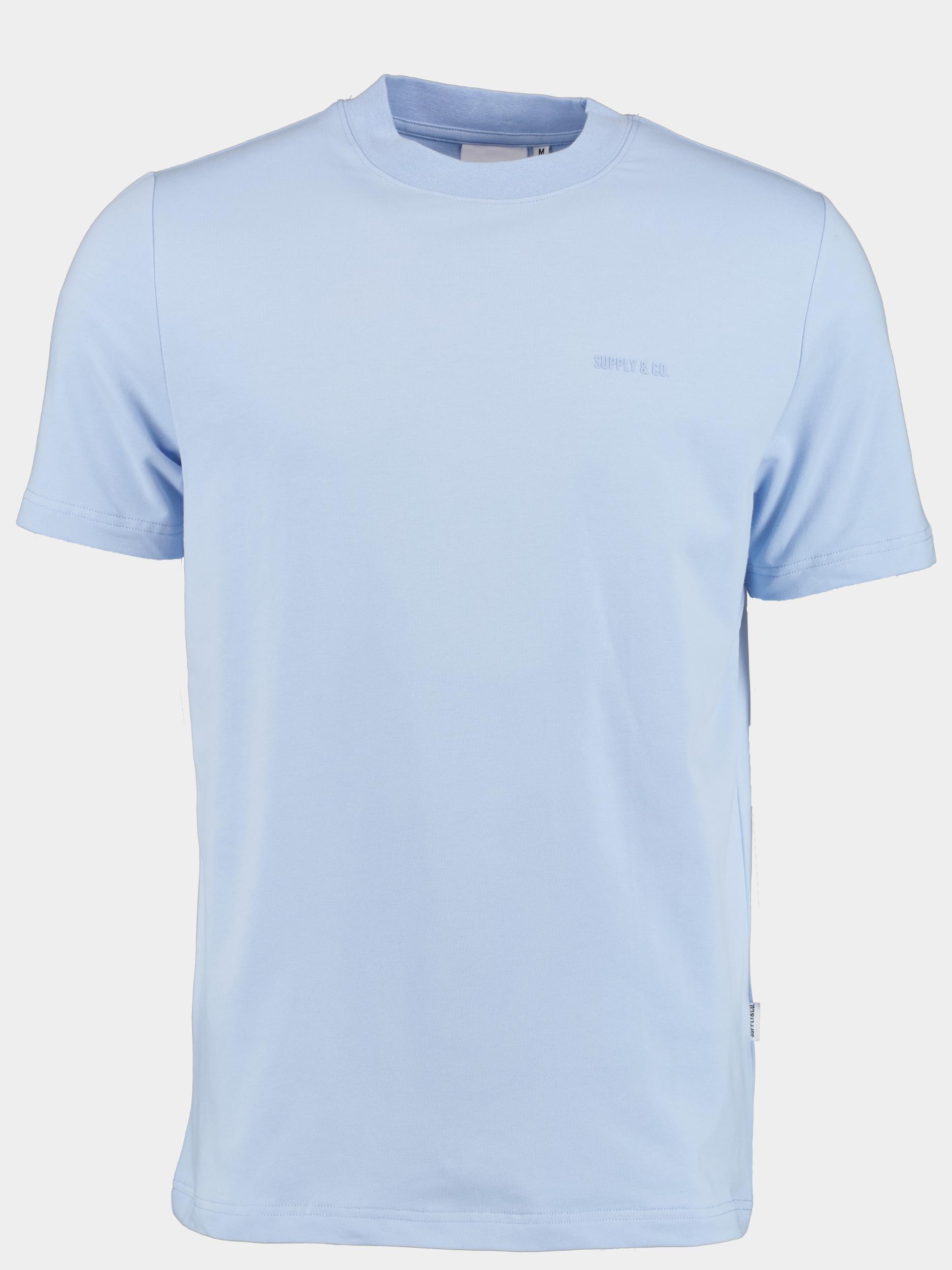 Supply & Co. T-shirt korte mouw Blauw Lungo Tee With Chestlogo 24108LU16/210 light blue