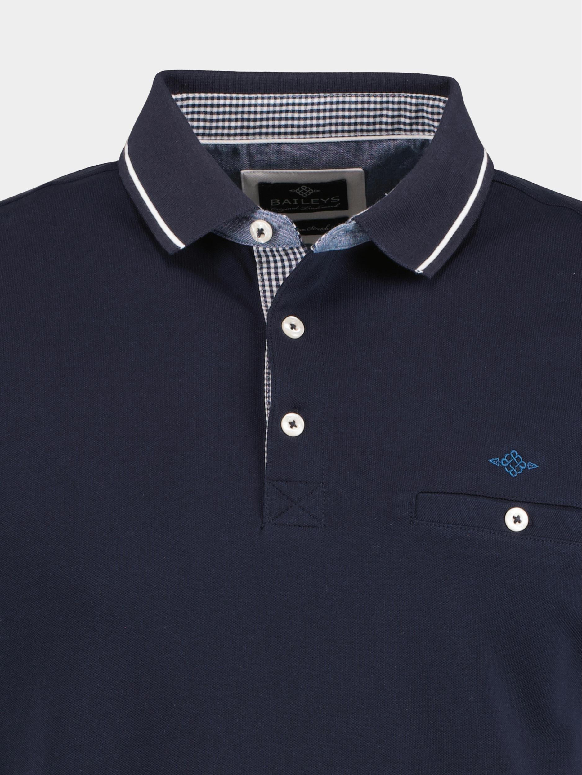 Baileys Polo korte mouw Blauw Poloshirt - with chestpocket 315214/60
