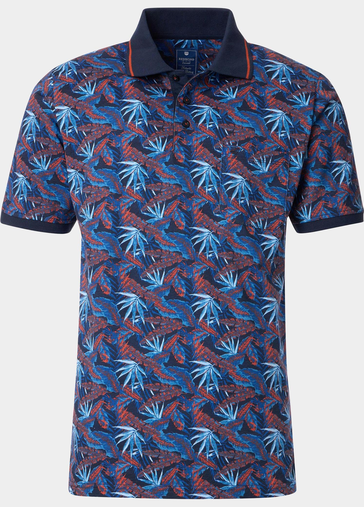 Redmond Polo heren Blauw Polo Shirt Jersey Print 251920900/100