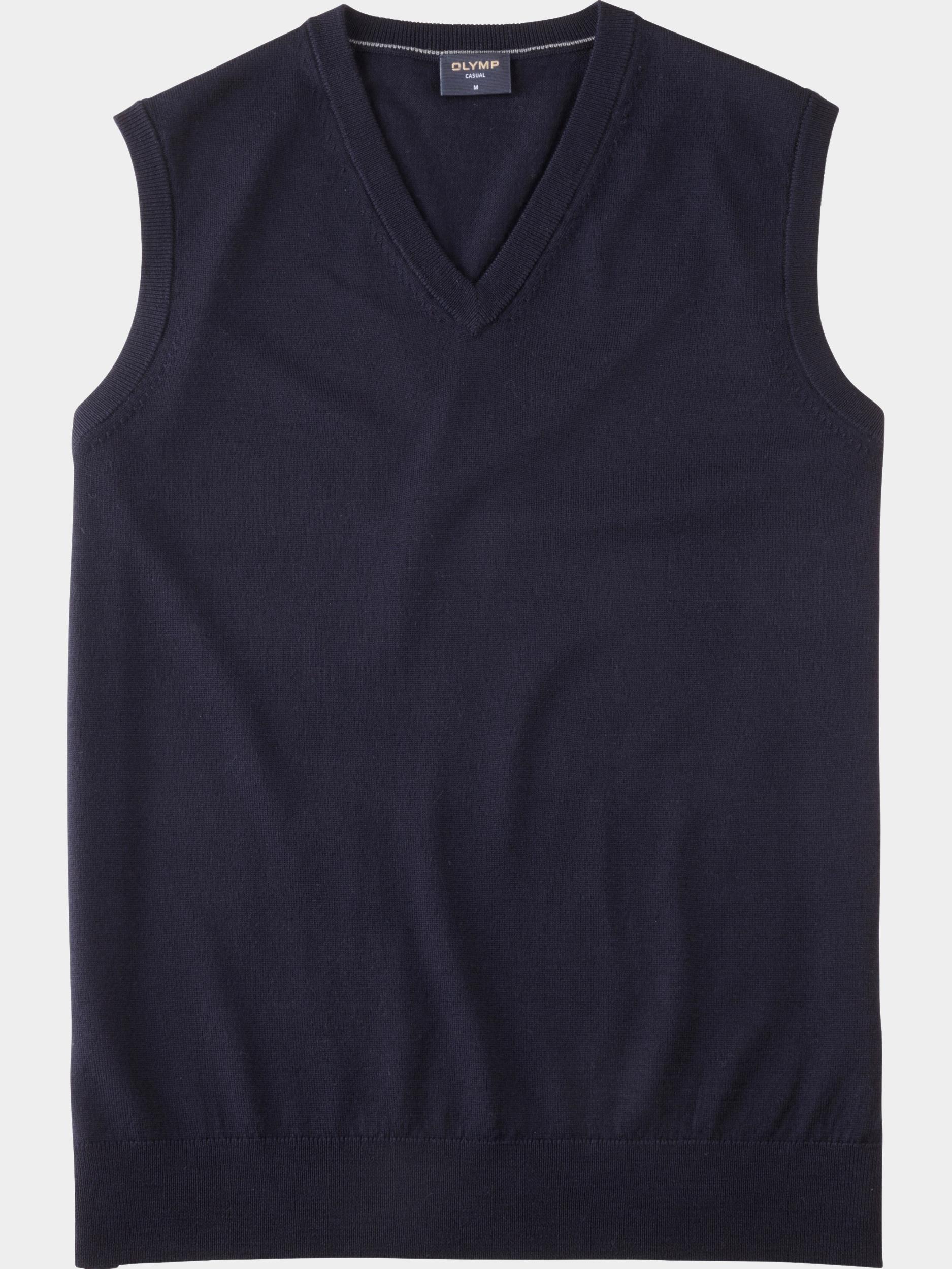 Olymp Spencer Blauw V-Pullunder Basic Merino 533667/18