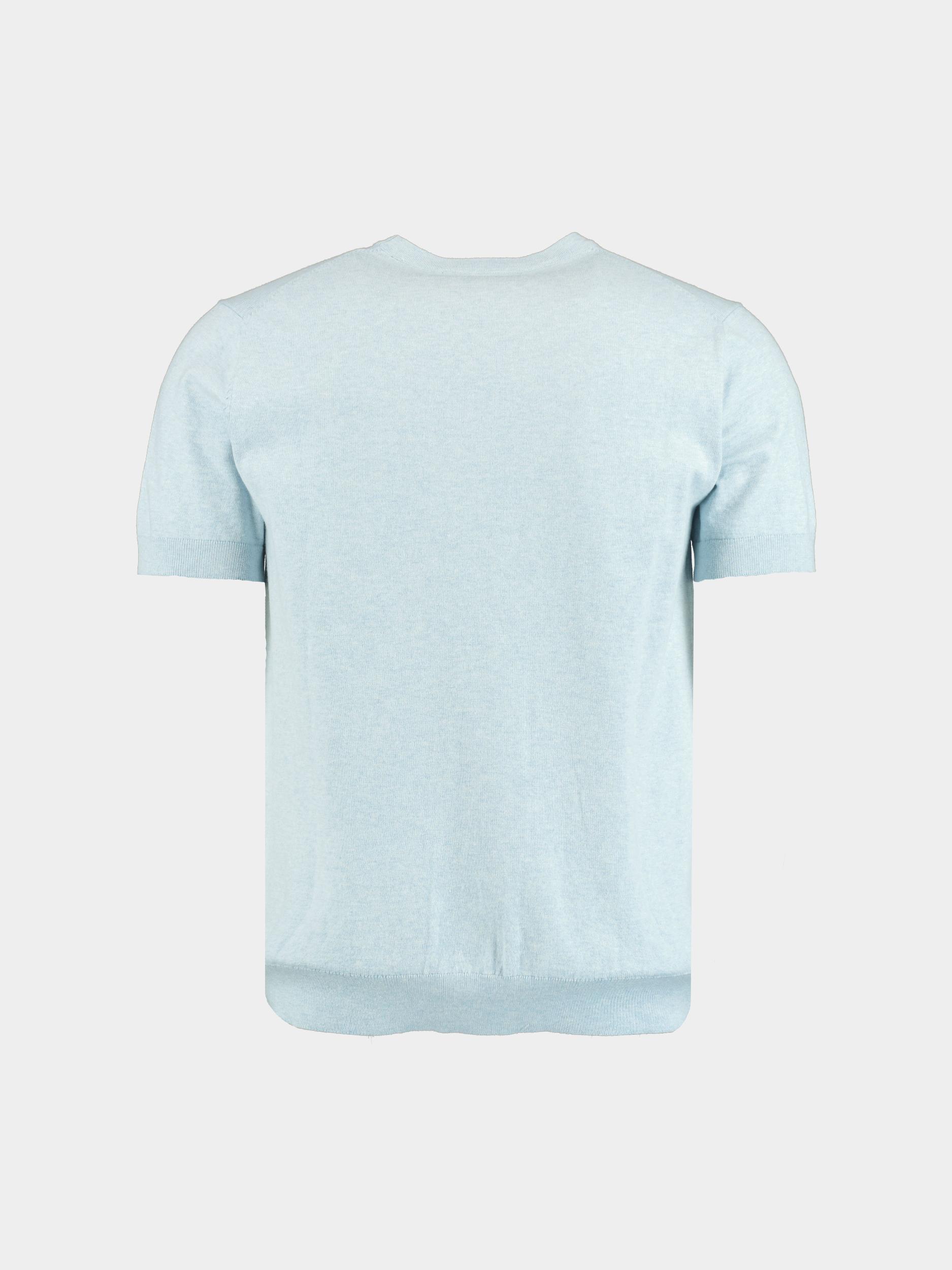 Scotland Blue T-shirt korte mouw Blauw Yvan Knitted T-shirt Melange 25108YV58SB/210 light blue