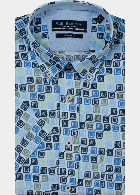 R.B. Boston overhemd korte mouw heren Groen Marshall SS Button Down 616670/731