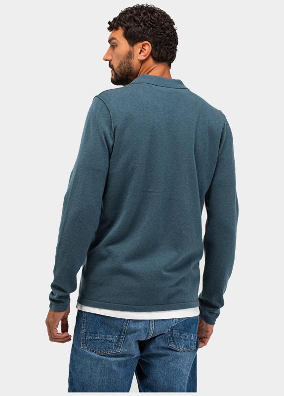 Butcher of Blue Polo lange mouw Blauw Clifden Polo M2126015/817