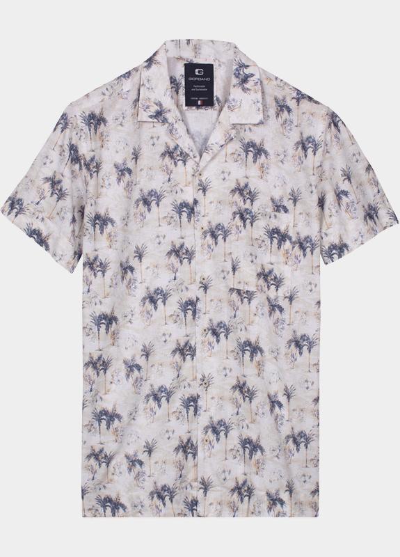 Giordano overhemd korte mouw heren Blauw Capri Short Sleeve Resort Pal 616873/60