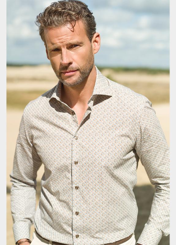 Ledub Business hemd lange mouw Bruin LE24304 MFN5 0143345/630-000-000