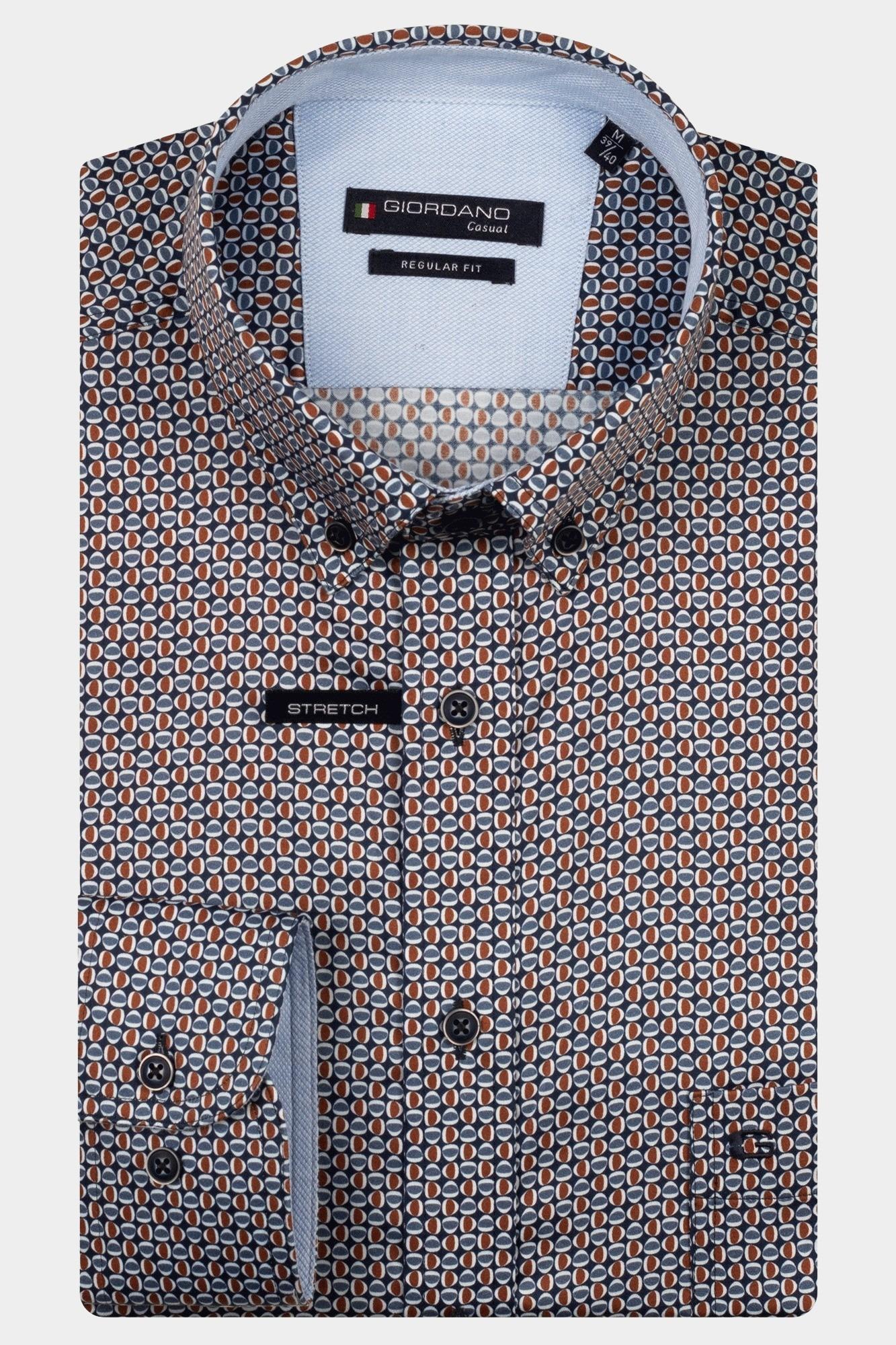Giordano Casual hemd lange mouw Blauw Ivy long sleeve button down S 527027/60