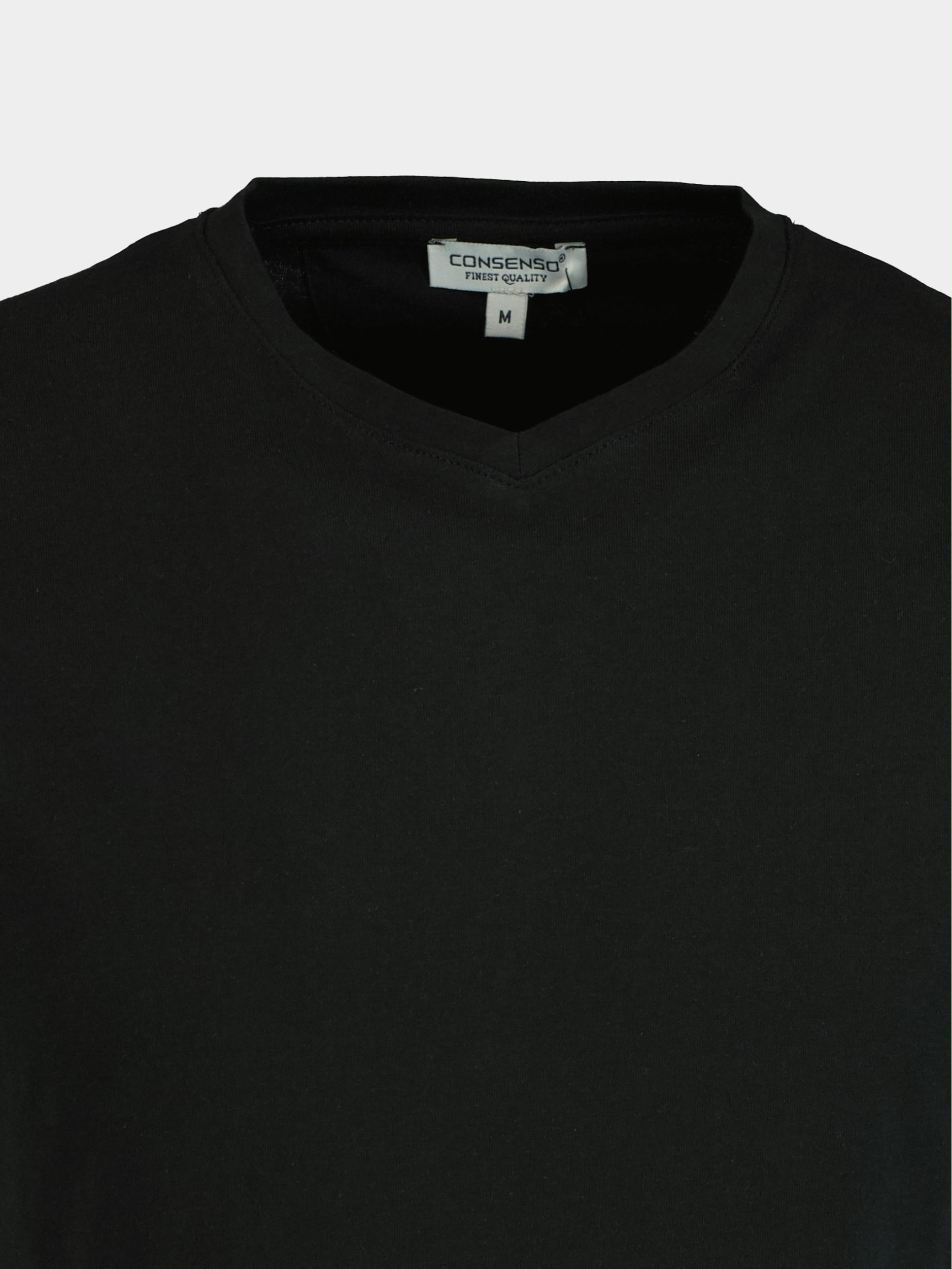 Consenso T-shirt korte mouw Zwart Vhals T-shirt 5901422/Black
