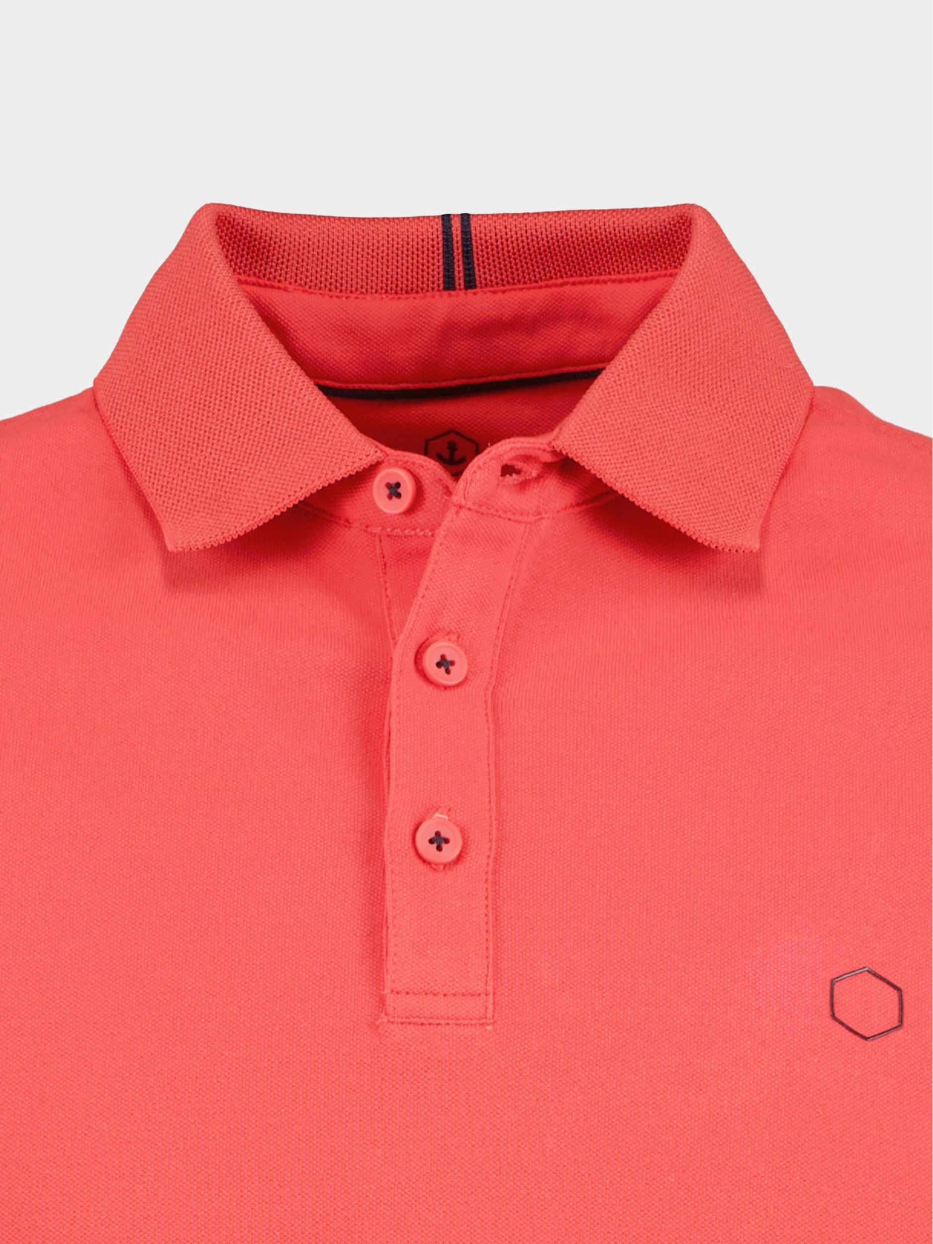 Marco Manzini Polo korte mouw Rood Harold Polo Fine Pique Contra 22108HA05/655 grapefruit