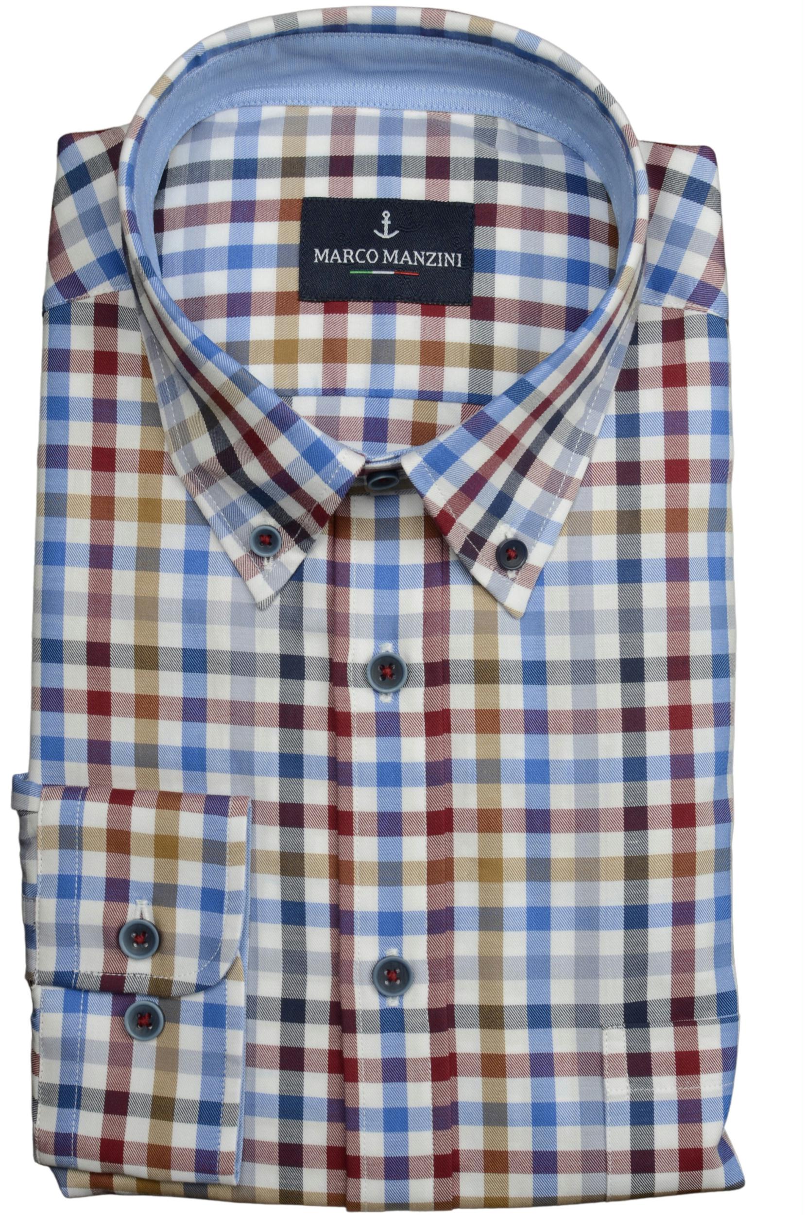 Bos Bright Blue Casual hemd lange mouw Rood Willem Shirt Casual Bd 20307WI31/500 multicolour