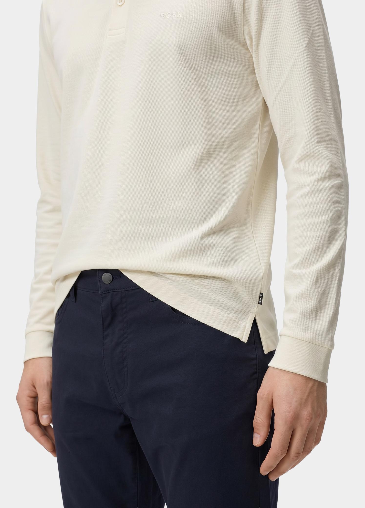 BOSS Black Polo lange mouw Wit Pado 30 10241542 01 50468392/118