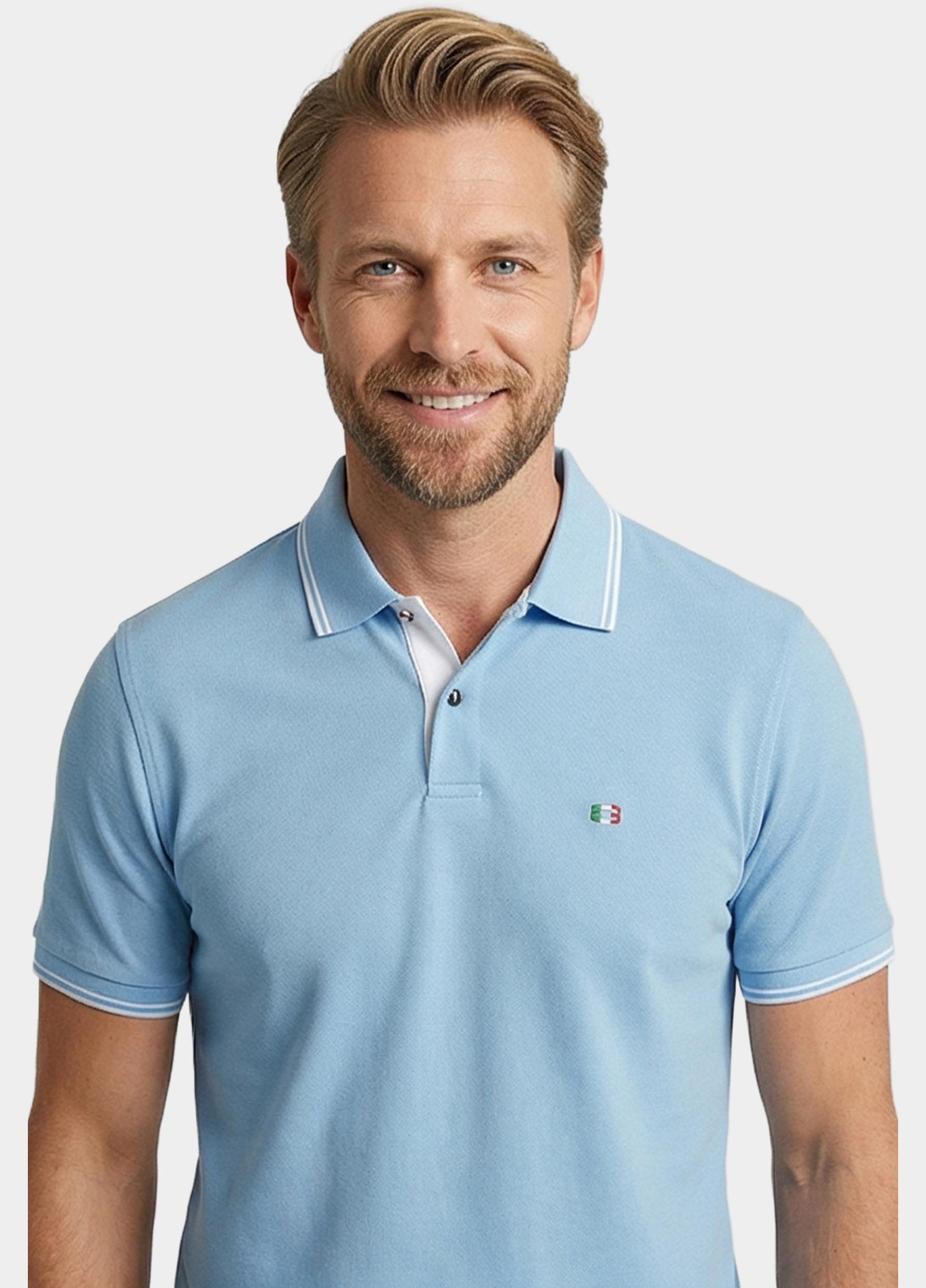 Giordano Polo heren Blauw Nico Signature Polo SS Two-Pl 616587/63
