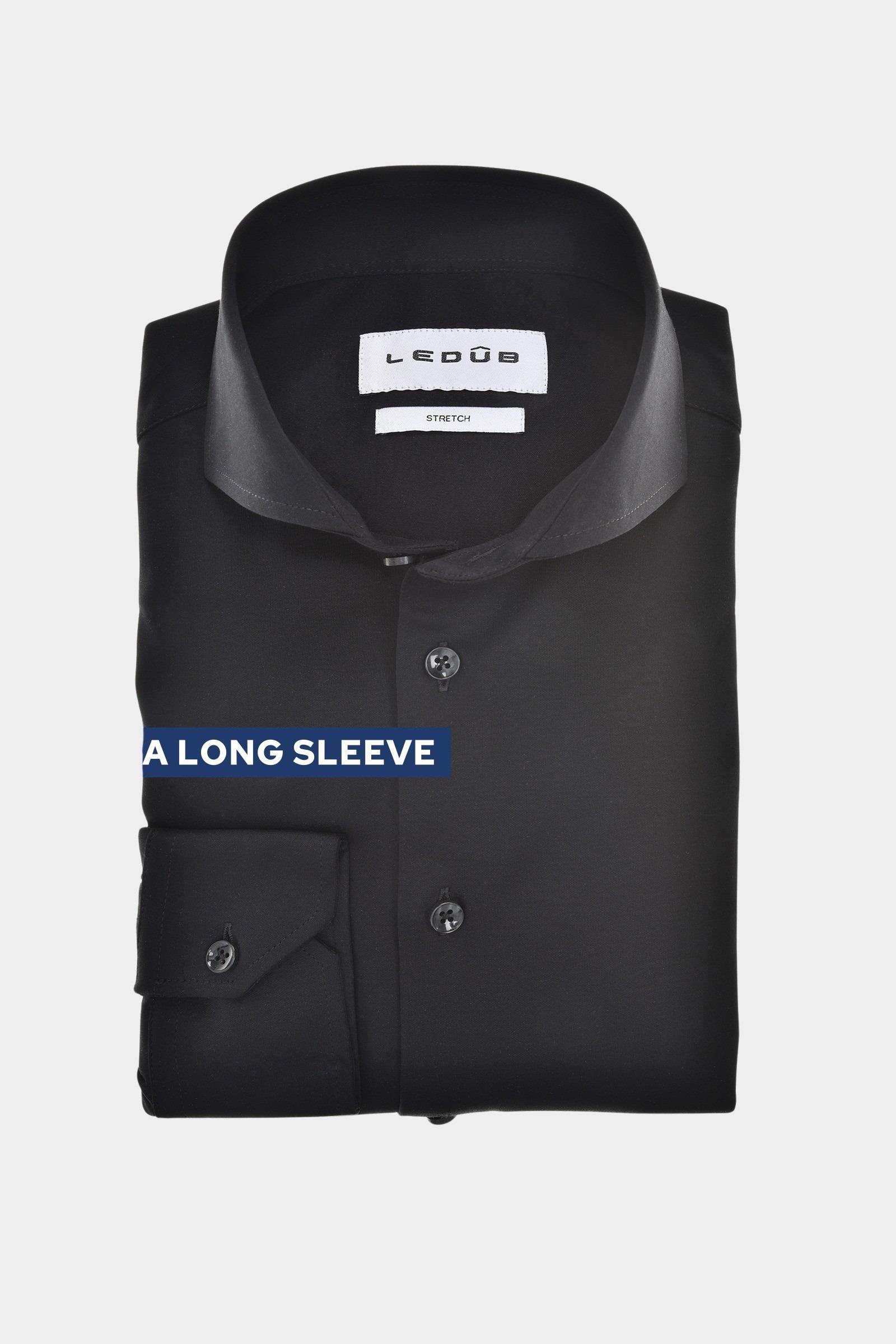 Ledub Overhemd extra lange mouw Zwart SF7 0143232/290-000-000