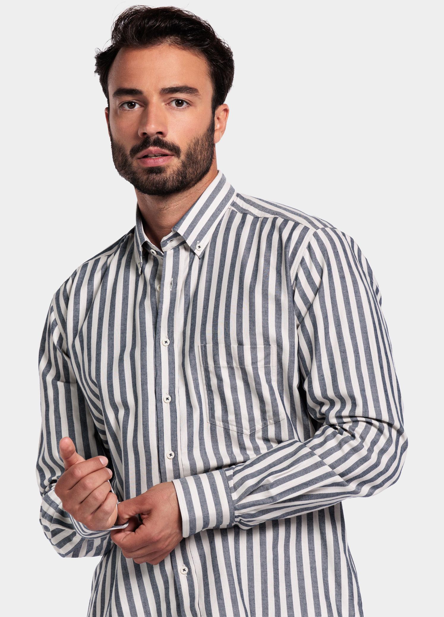 Giordano Overhemd heren Blauw Brando long sleeve button dow 527110/60