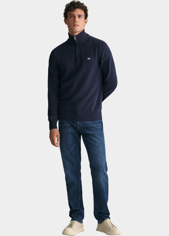 Gant Half Zip Blauw CASUAL COTTON HALF ZIP 8030170/433