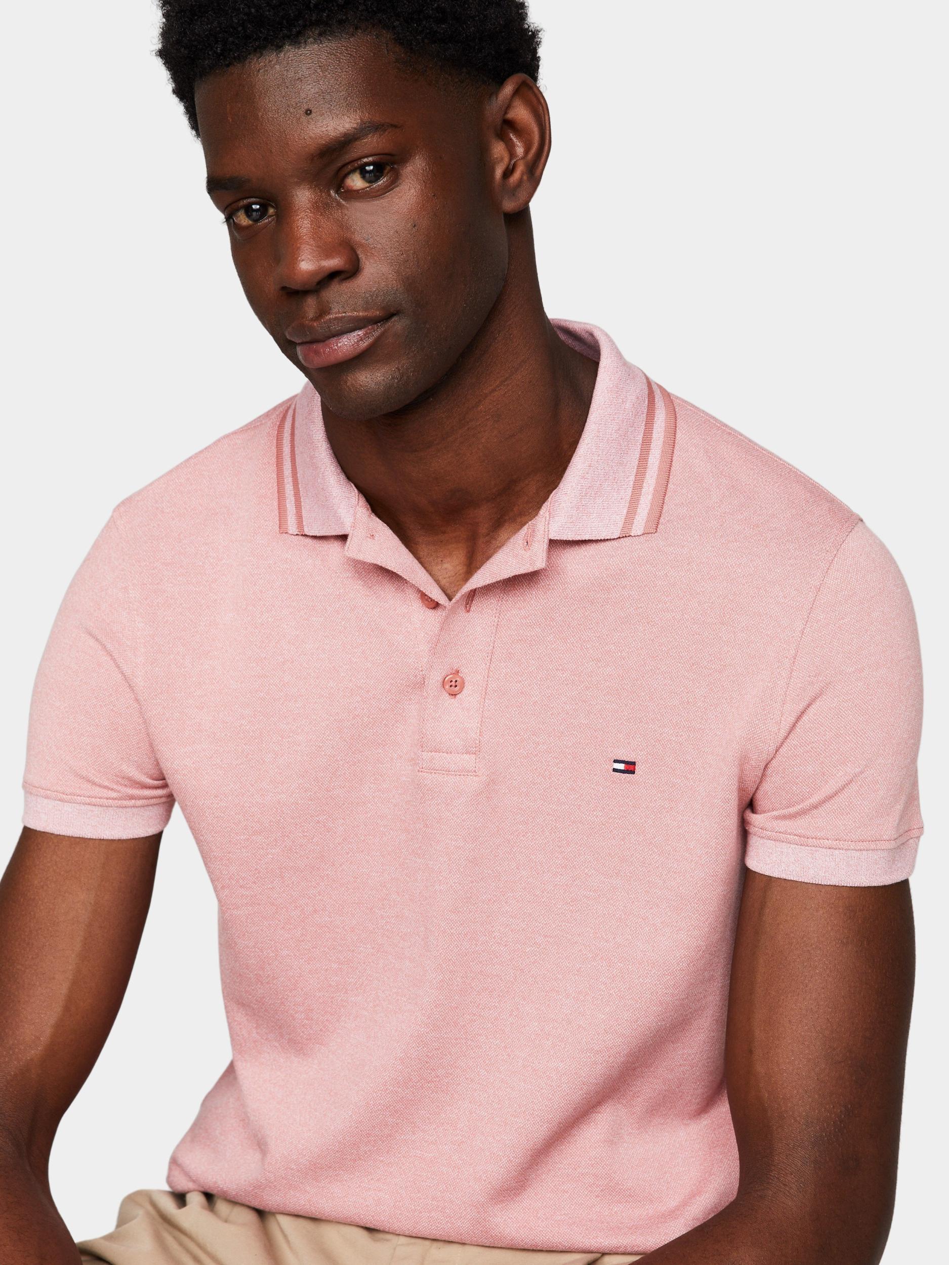 Tommy Hilfiger Polo korte mouw Roze Pretwist Mouline Slim Fit Polo MW0MW34755/TJ5