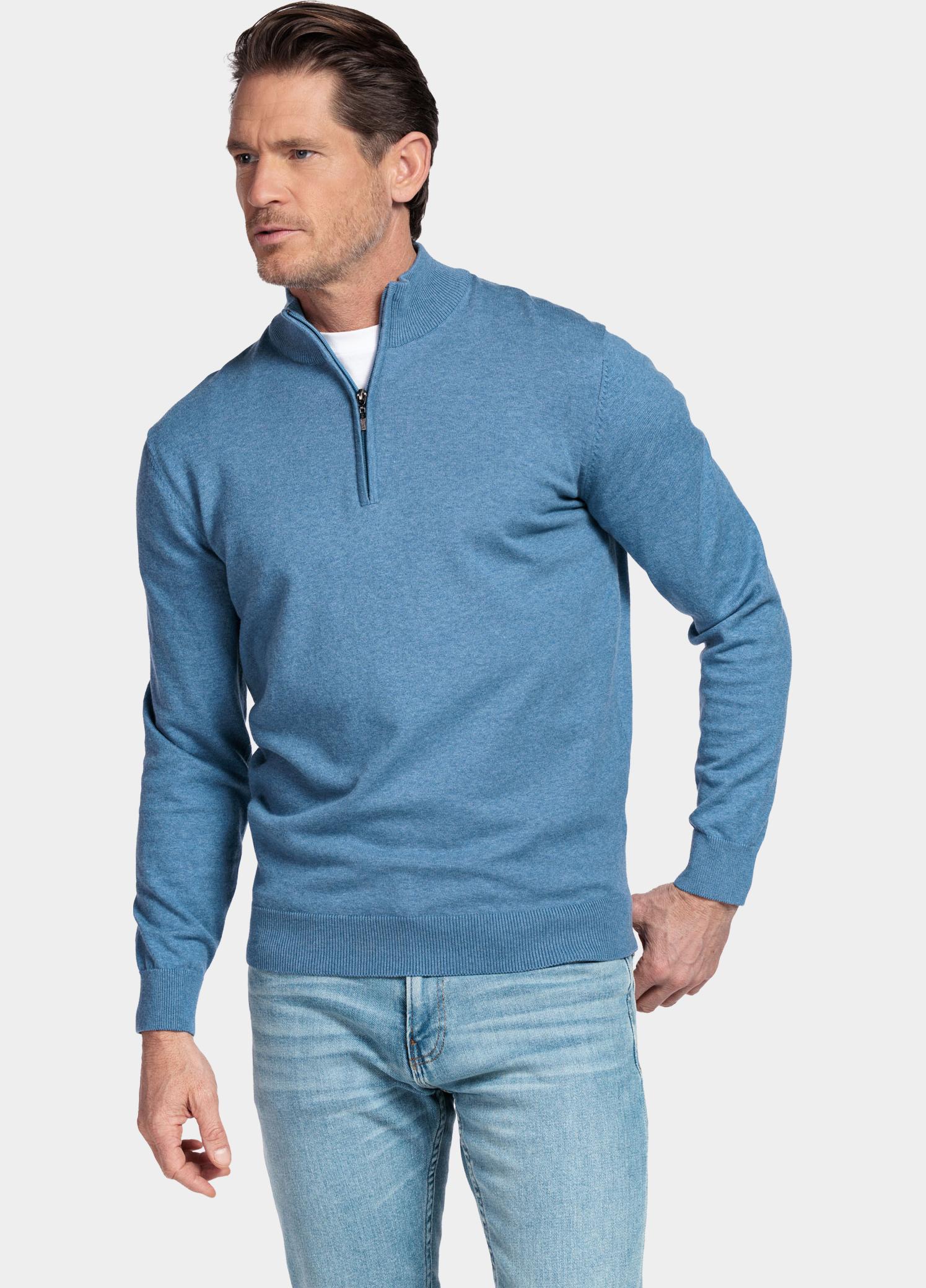 Baileys Half Zip Blauw Pullover 1/2 zip  with low po 618400/645