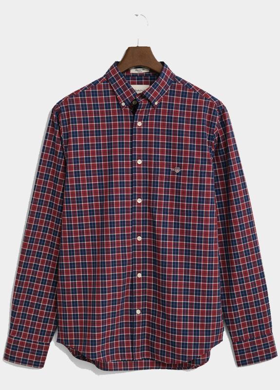 Gant Casual hemd lange mouw Rood Reg Classic Poplin Check 3250213/604