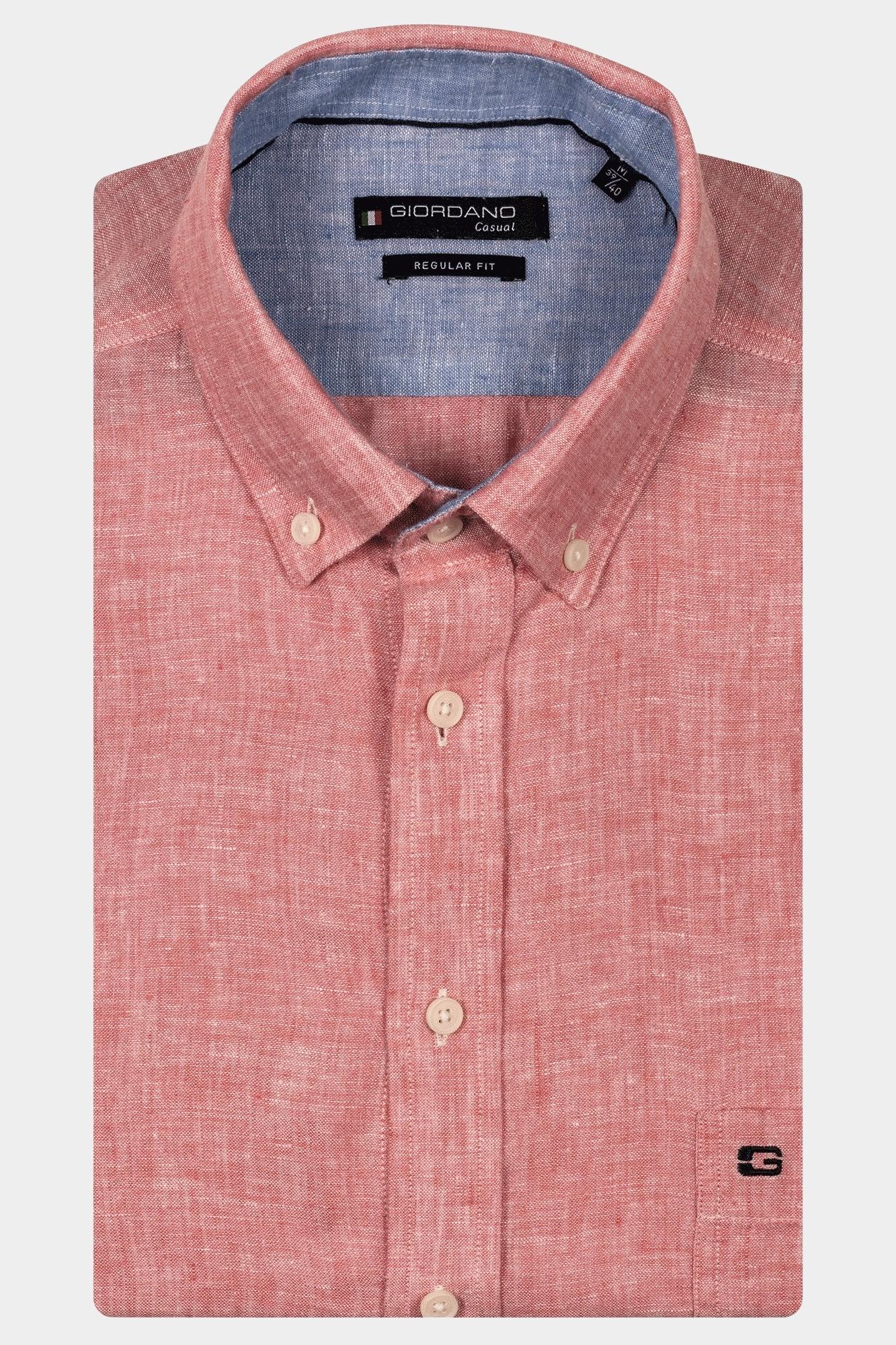 Giordano Casual hemd korte mouw Rood League Short Sleeve button do 516009/30