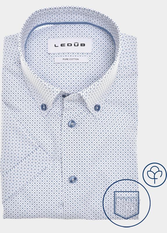 Ledub Business hemd korte mouw Blauw  0702041/150-150-000