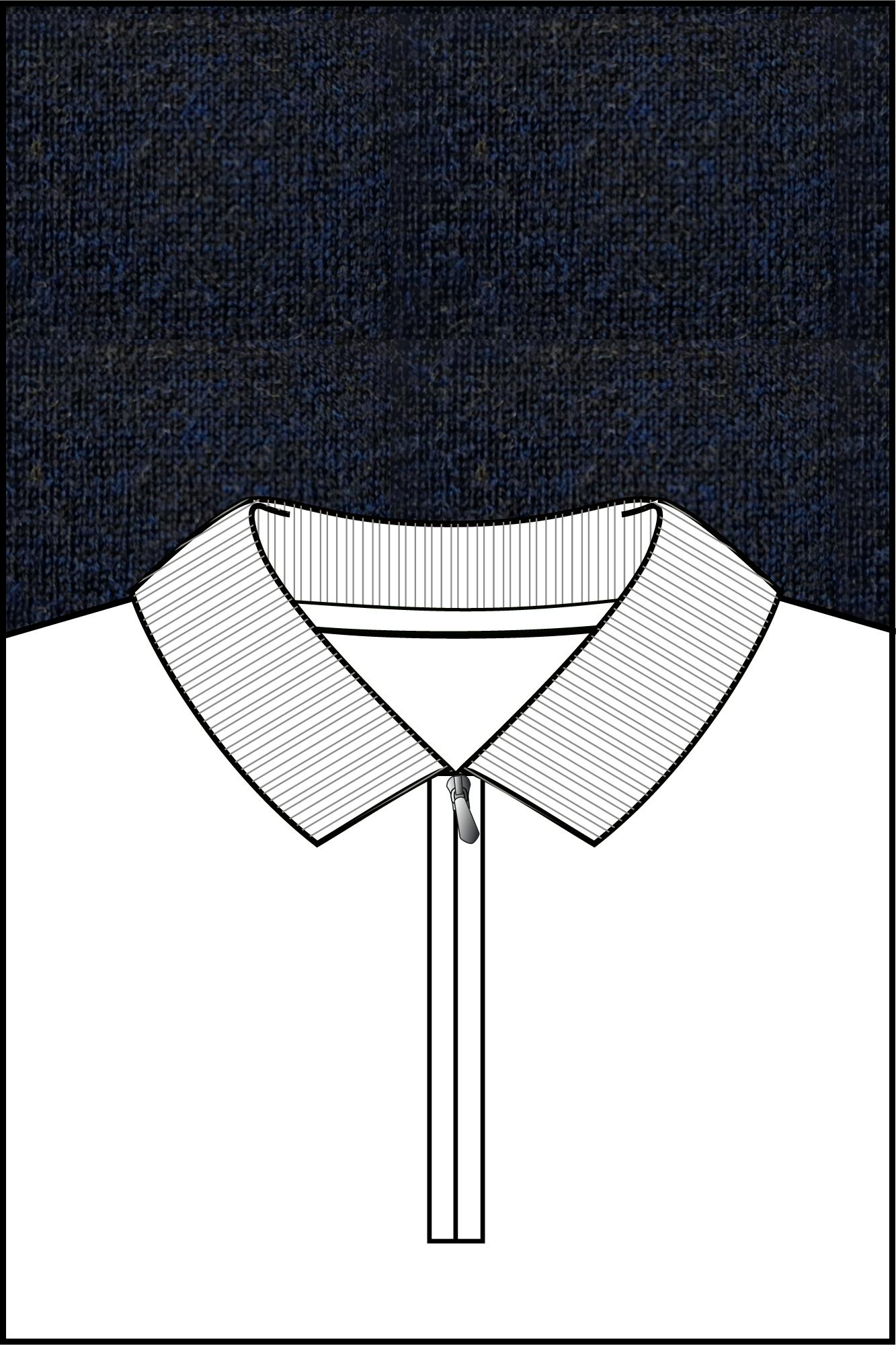 Baileys Half Zip Blauw Pullover Polo Collar 1/2 Zip 520060/60