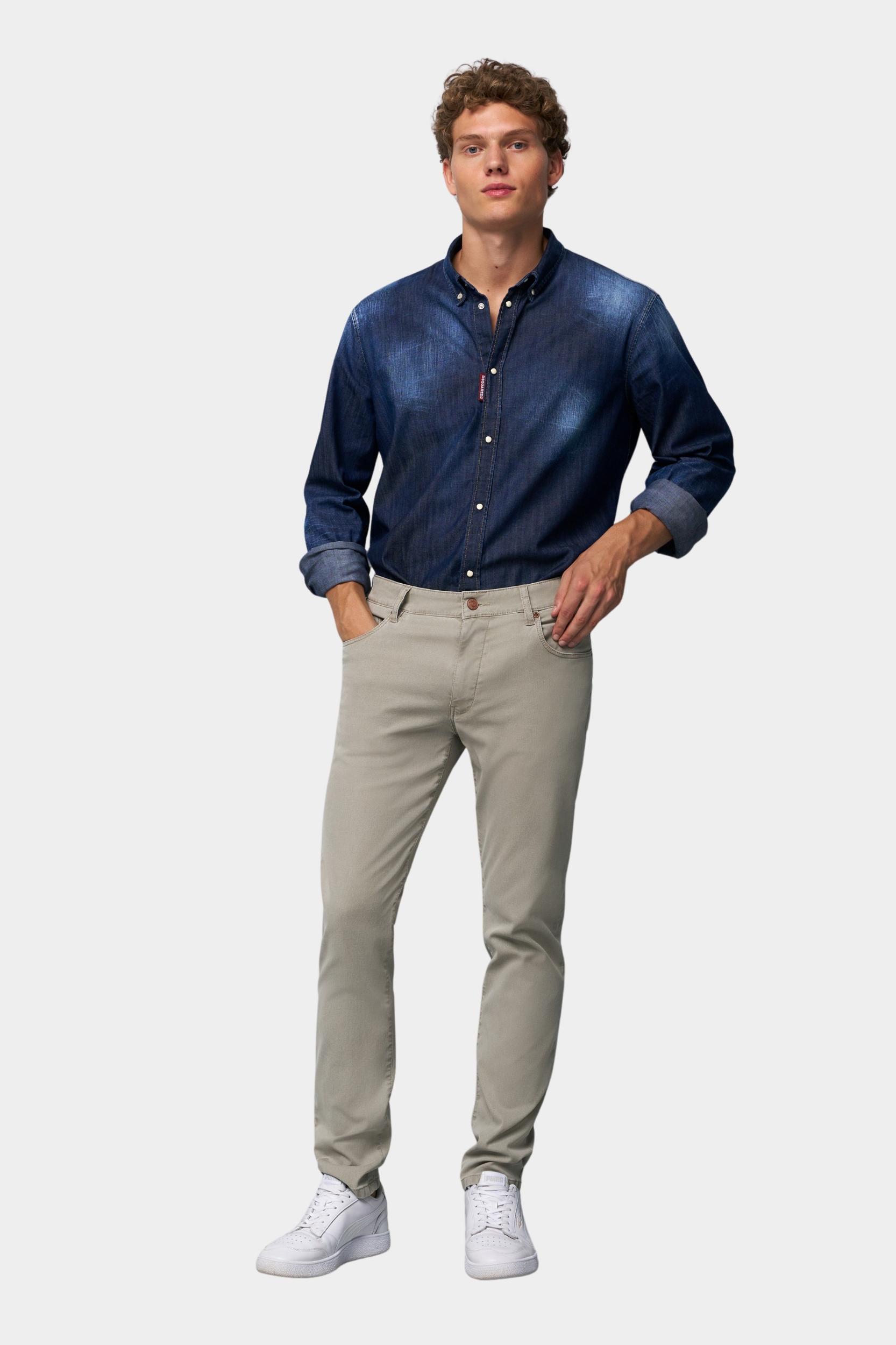 Meyer Katoenen Broek Grijs SLIM Art.9-6186 3619618600/33