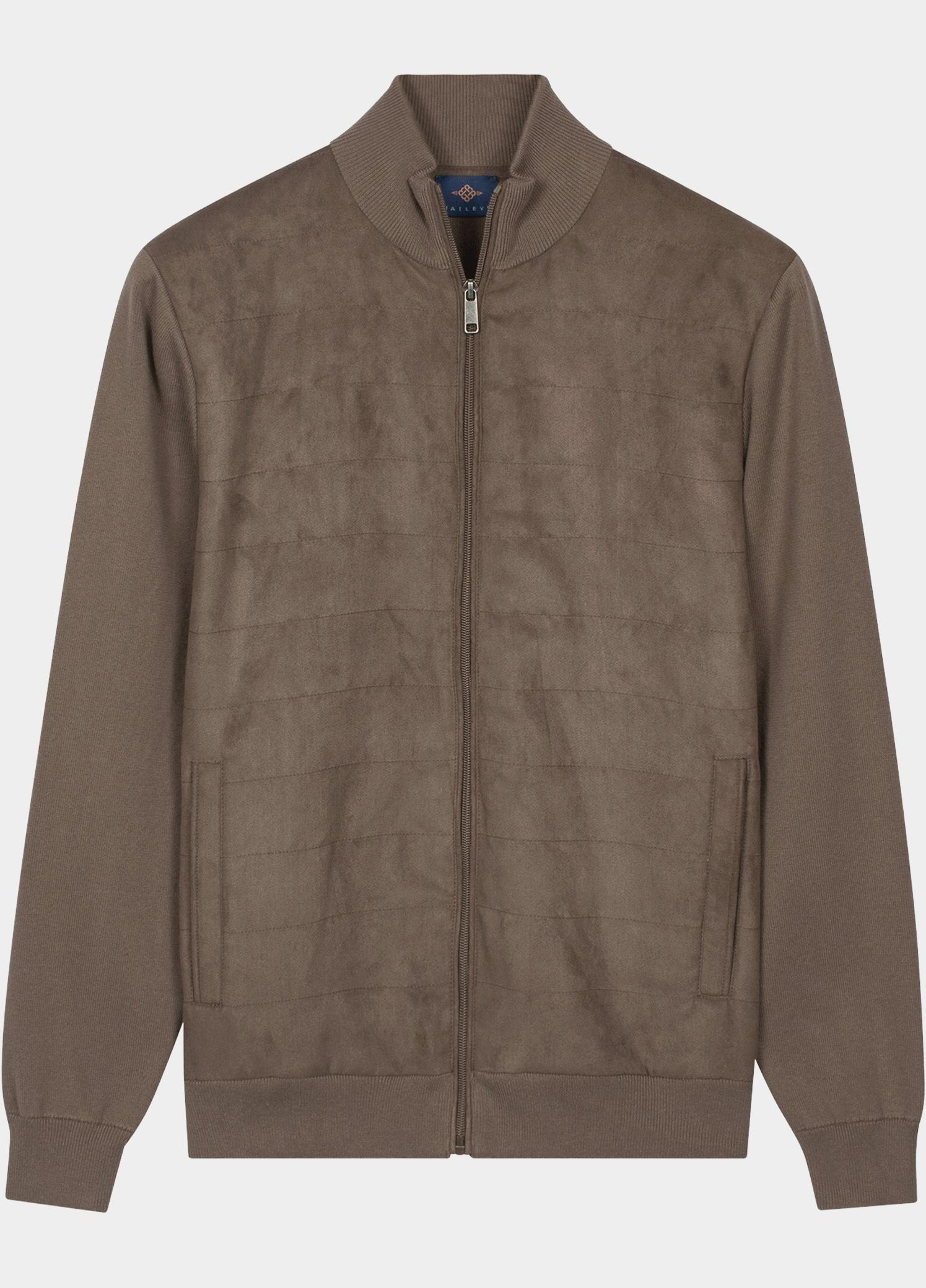 Baileys Vest heren Bruin Cardigan Zip  Milano knit 612015/875