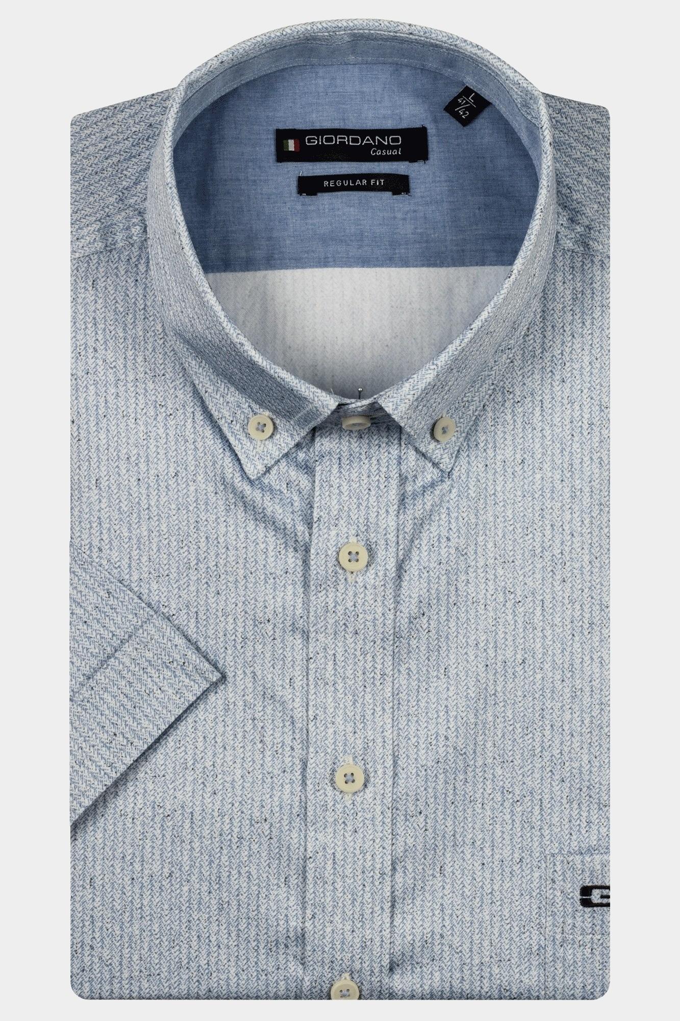 Giordano Casual hemd korte mouw Blauw League short sleeve button do 516020/62