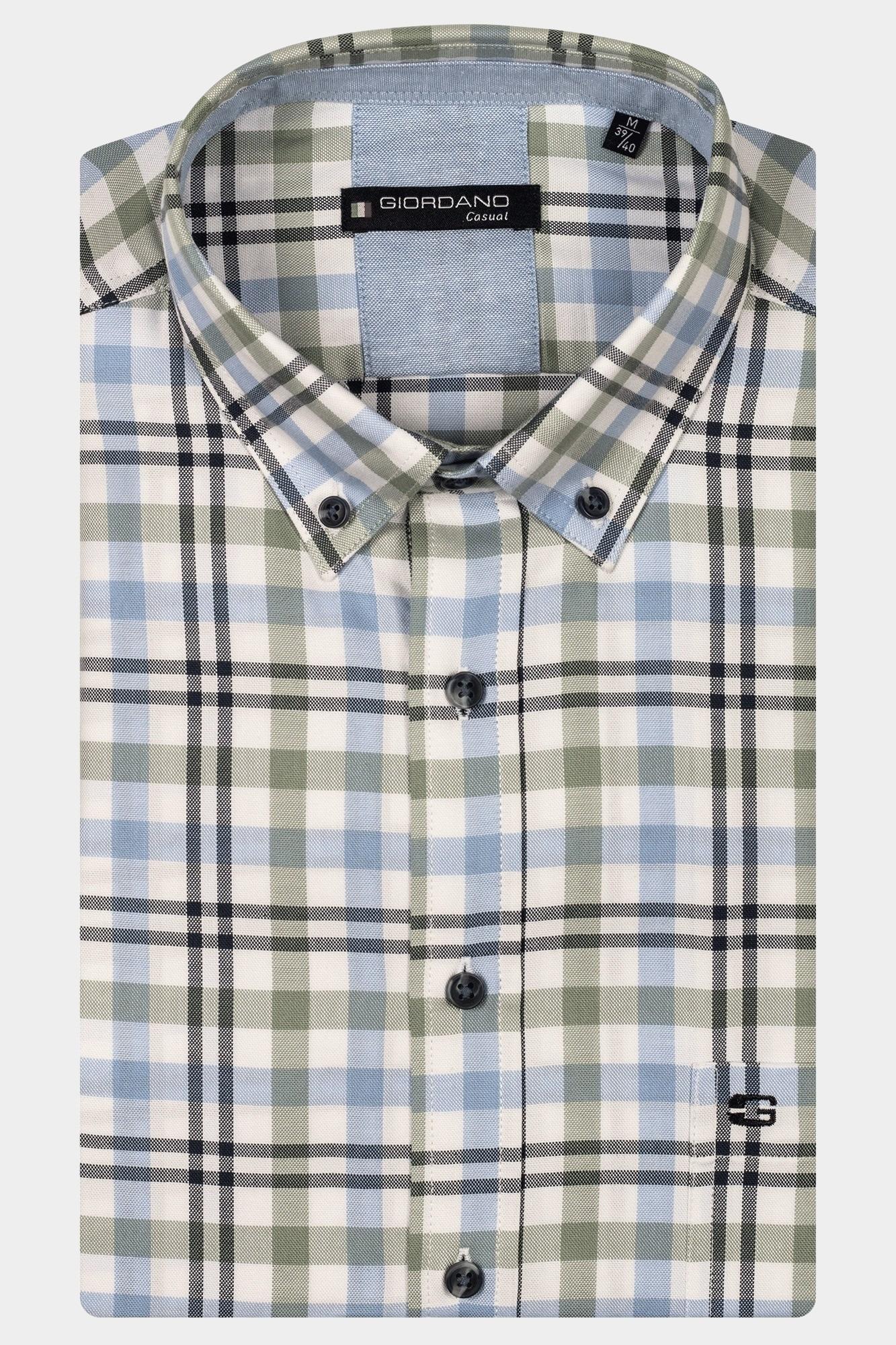 Giordano Casual hemd korte mouw Groen League short sleeve button do 516313/70