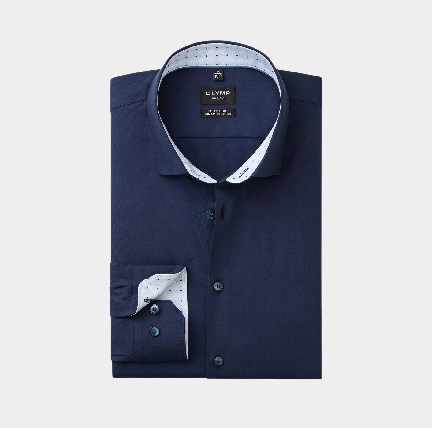Olymp Business hemd lange mouw Blauw No. Six 075564/18