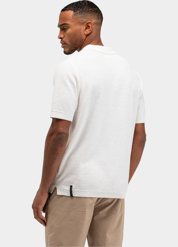 Butcher of Blue Polo korte mouw Wit Boucle M2616003/112