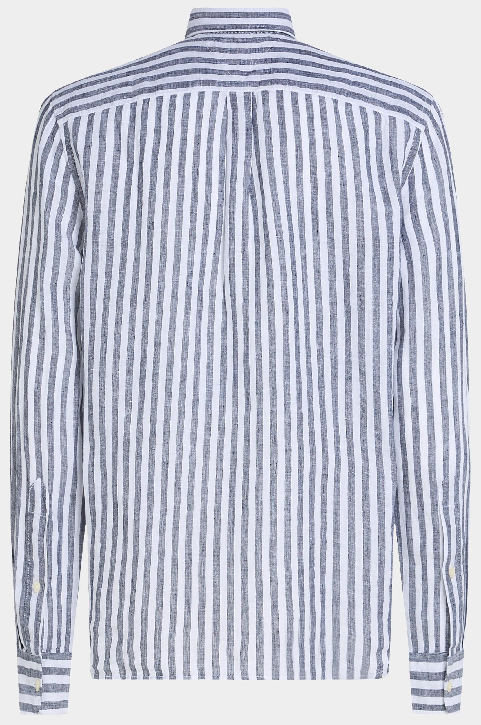 Tommy Hilfiger Casual hemd lange mouw Blauw Linen Essential Stripe RF Shir MW0MW38581/0A5