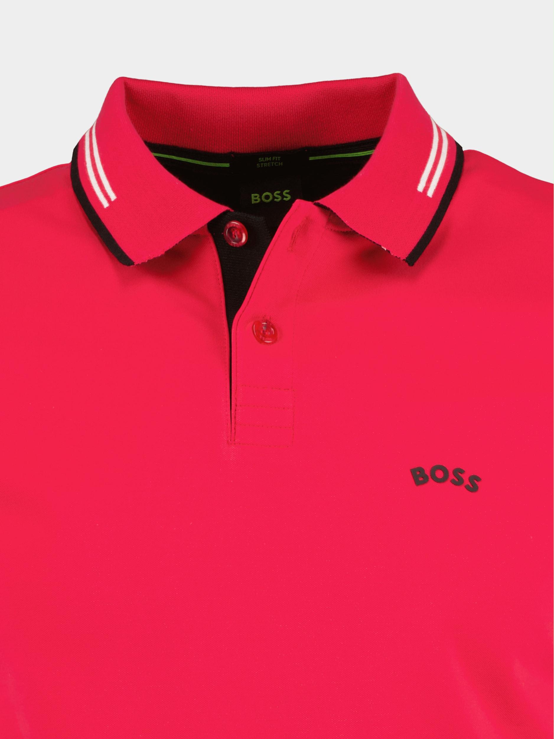 BOSS Green Polo korte mouw Roze Paul Curved 10241733 01 50469245/660