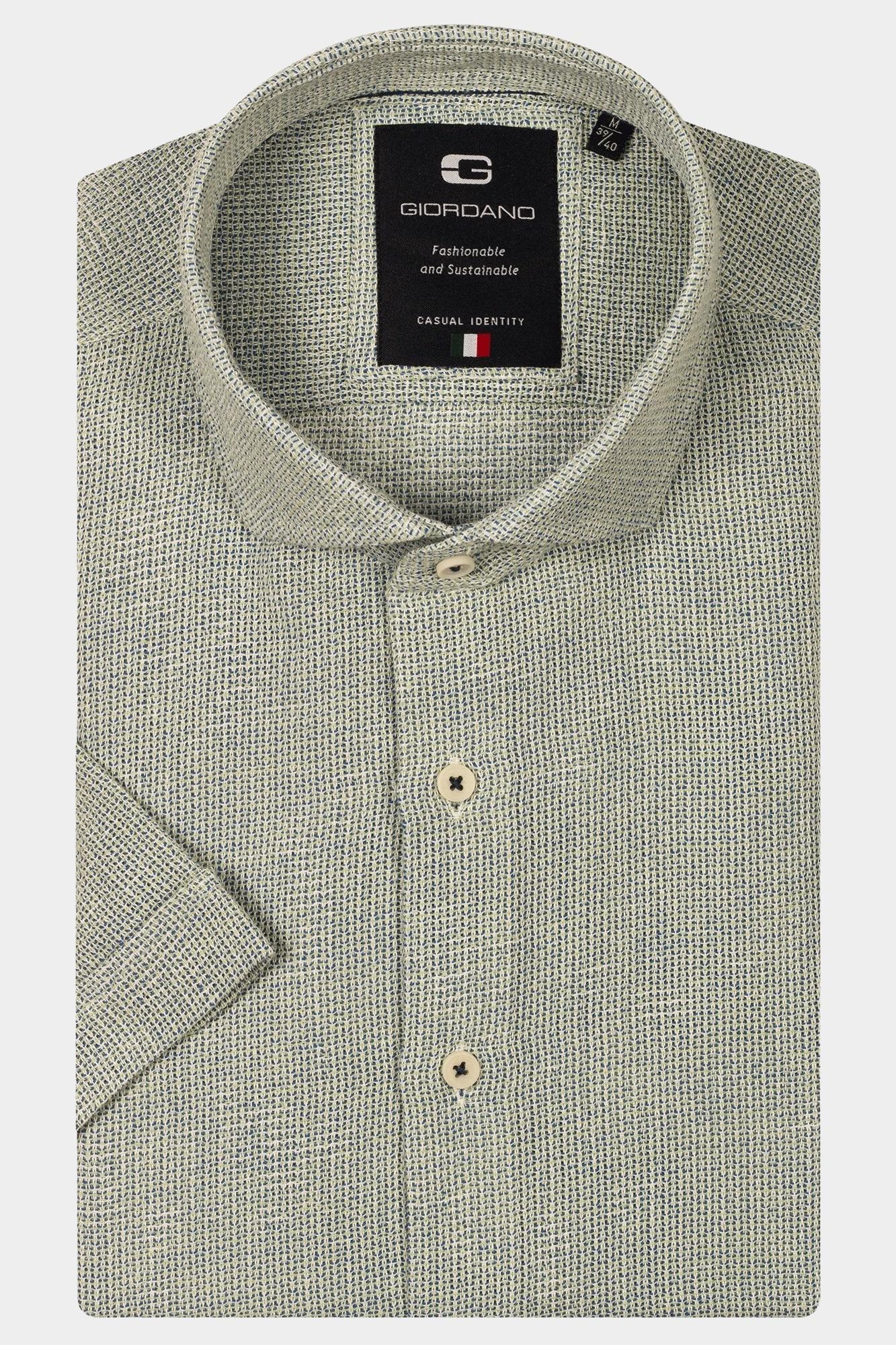 Giordano Casual hemd korte mouw Groen Front short sleeve cutaway St 516834/70