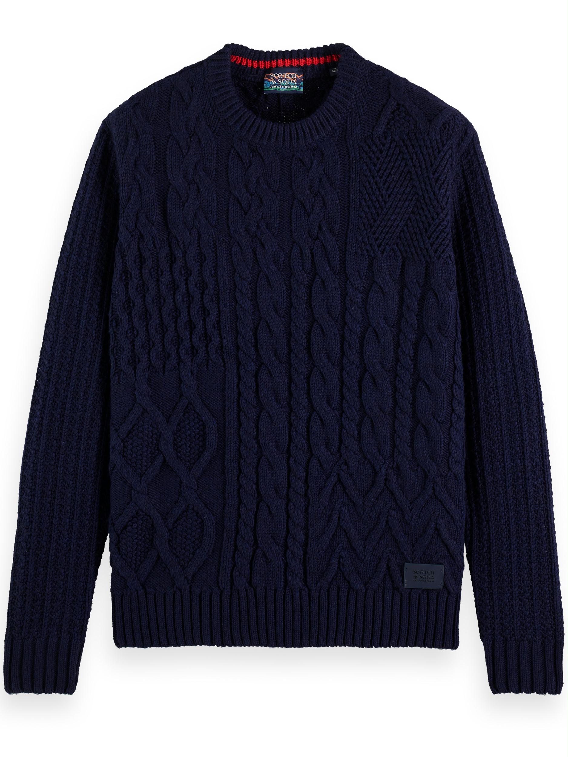 Scotch & Soda Pullover Blauw Wool-blend stucture knit sweat 169257/0004