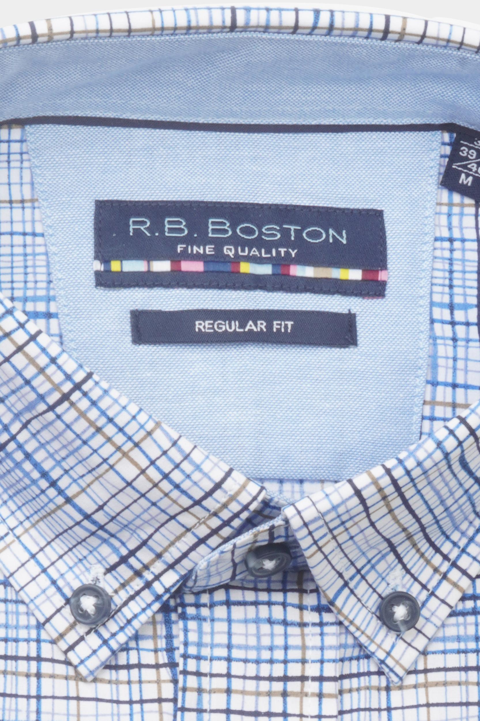 R.B. Boston Casual hemd lange mouw Blauw  327670/629