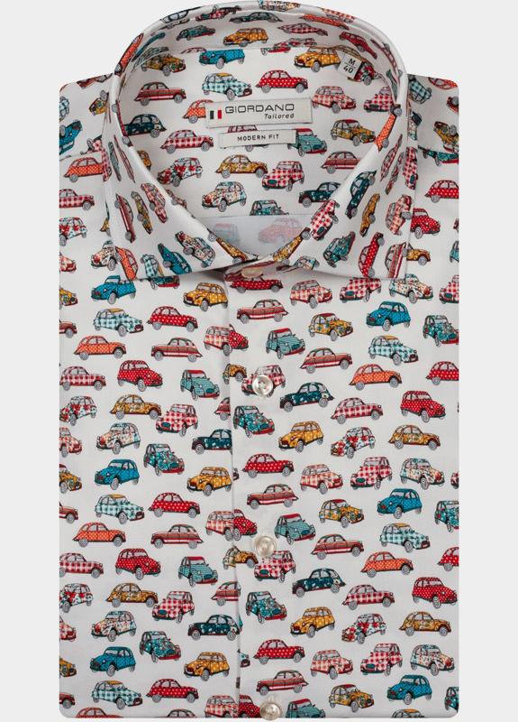 Giordano overhemd korte mouw heren Blauw Lago Short Sleeve Semi Cutawa 616890/64