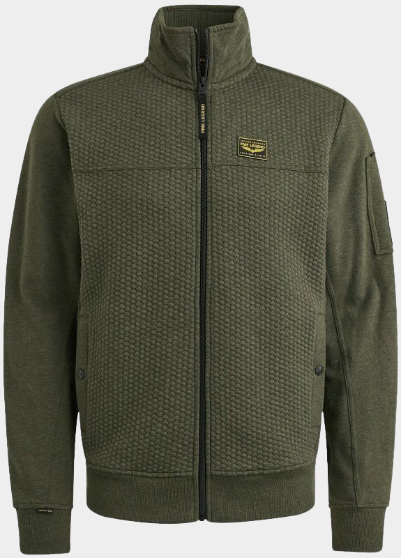 PME Legend Vest Groen Zip jacket jacquard interlock PSW2509436/8039