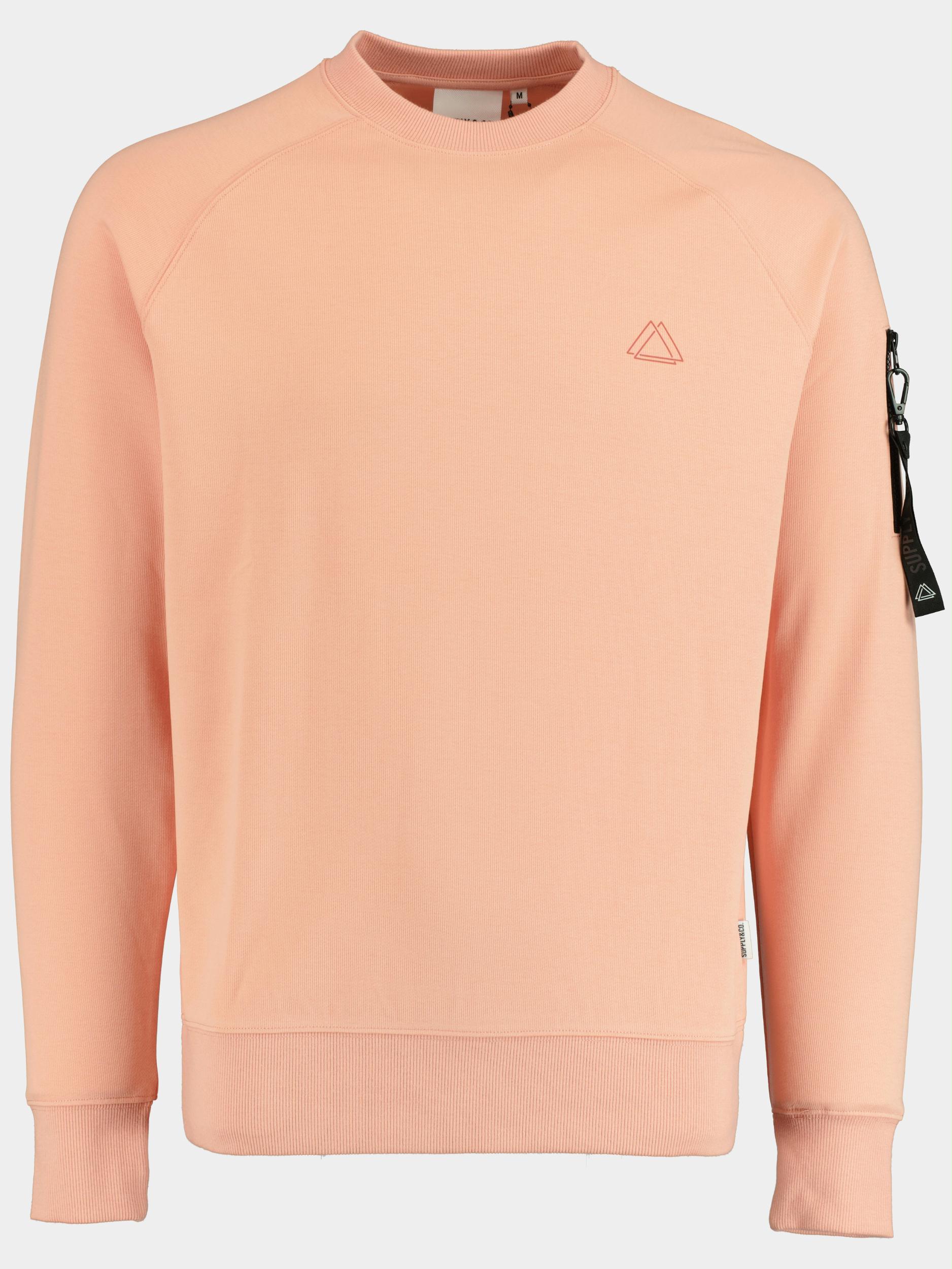 Supply & Co. Sweater Roze Cocktail Sweat Rn Zip Sleeve 22112CO40/737 dusty mauve