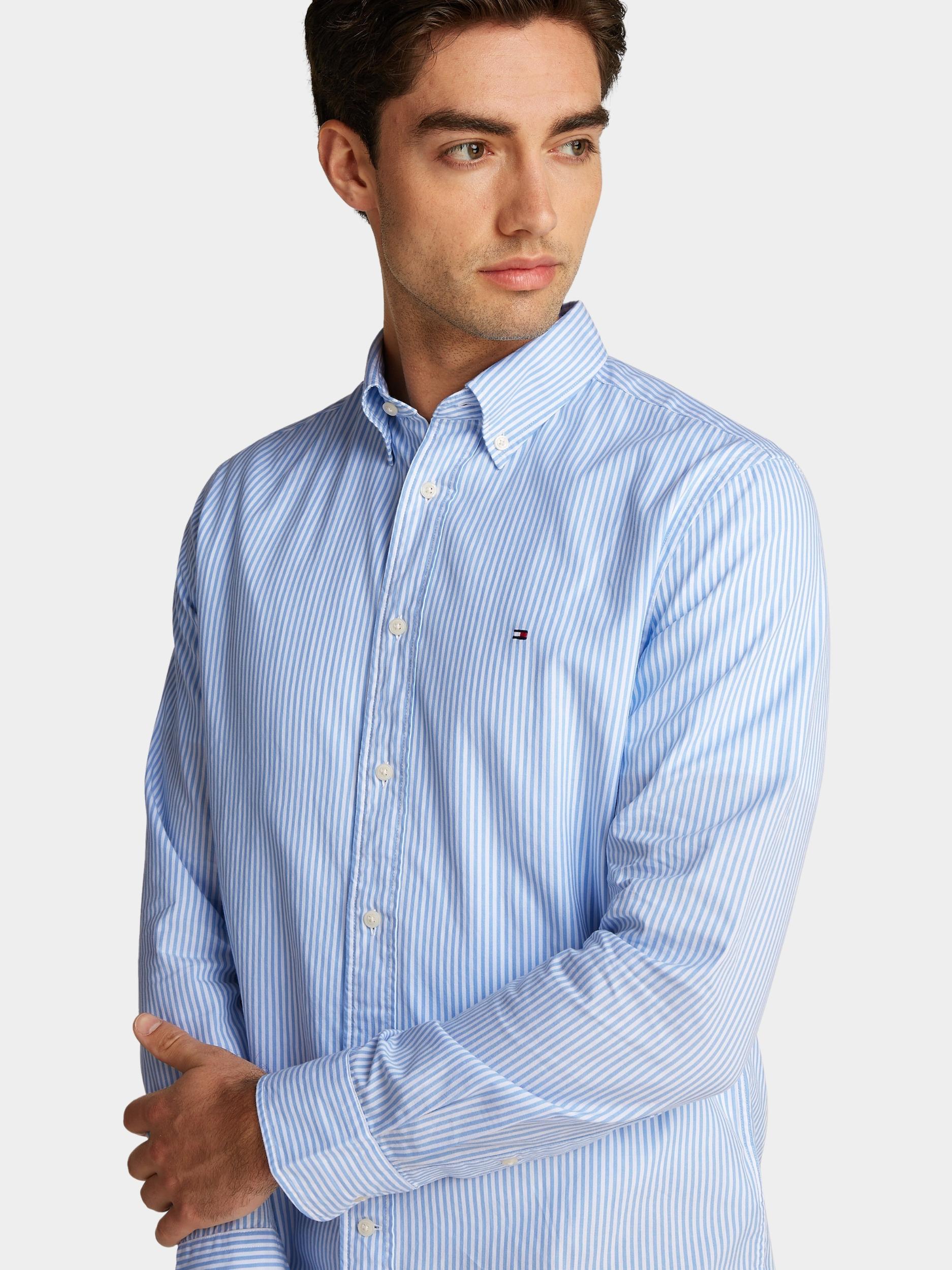 Tommy Hilfiger Casual hemd lange mouw Blauw Flex Poplin Classic STP RF Shi MW0MW37549/0A7